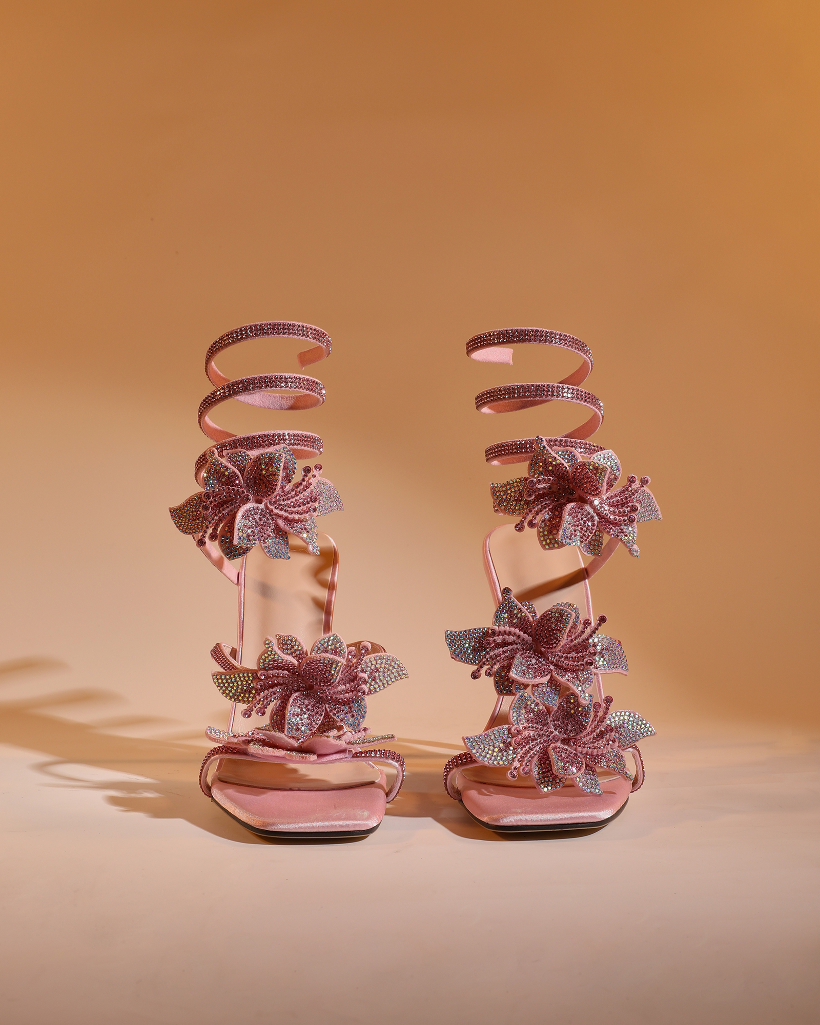 Ealar Flower Snake Sandals In Pink