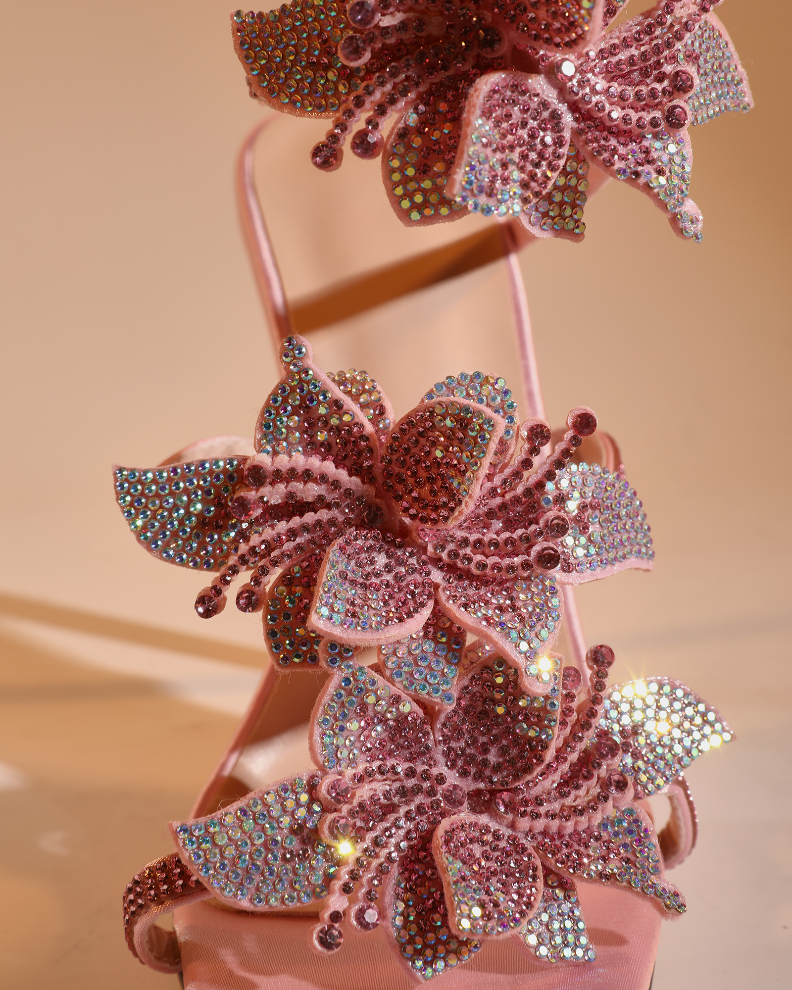 Ealar Flower Snake Sandals In Pink