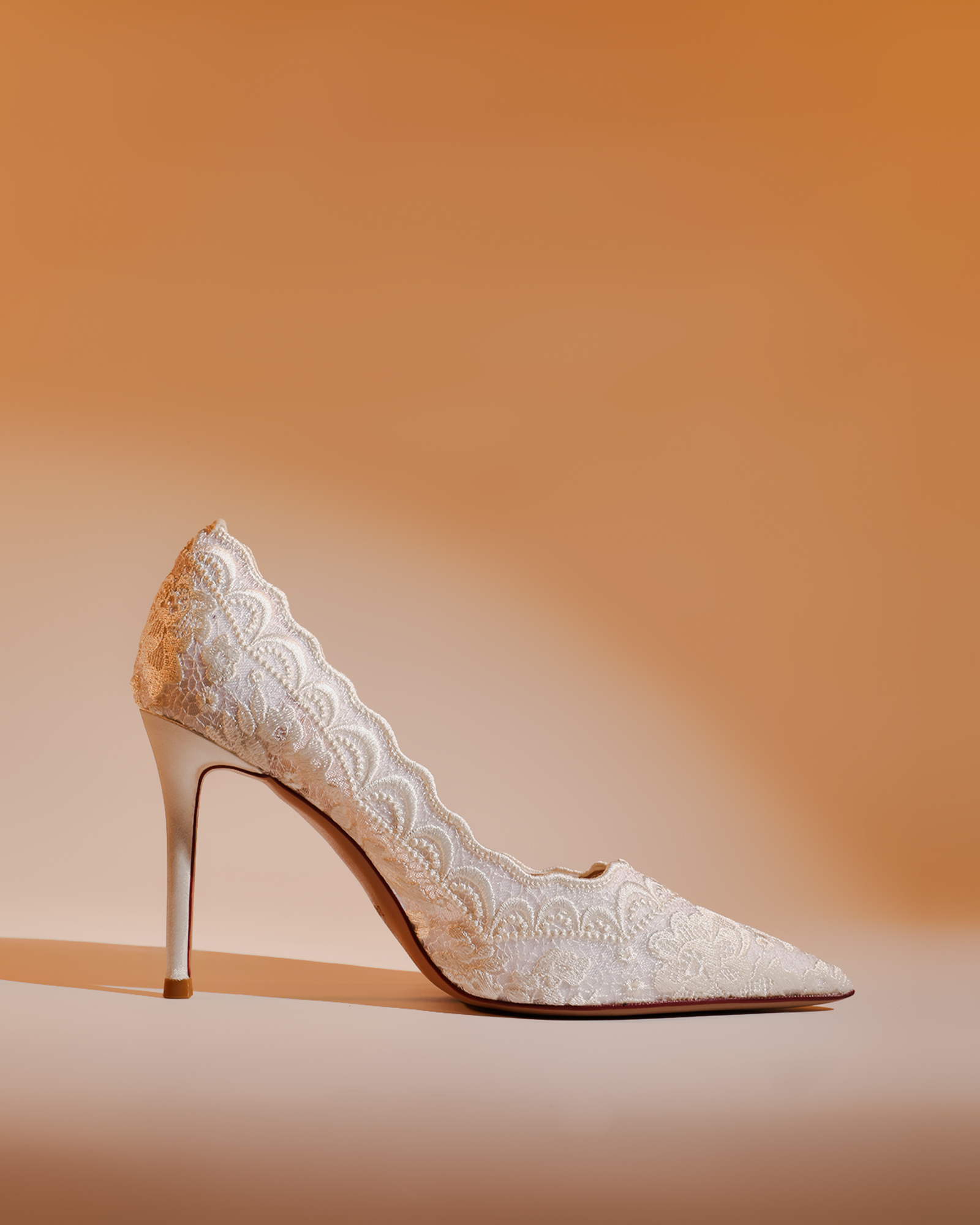 Halle Lace Pumps In All White