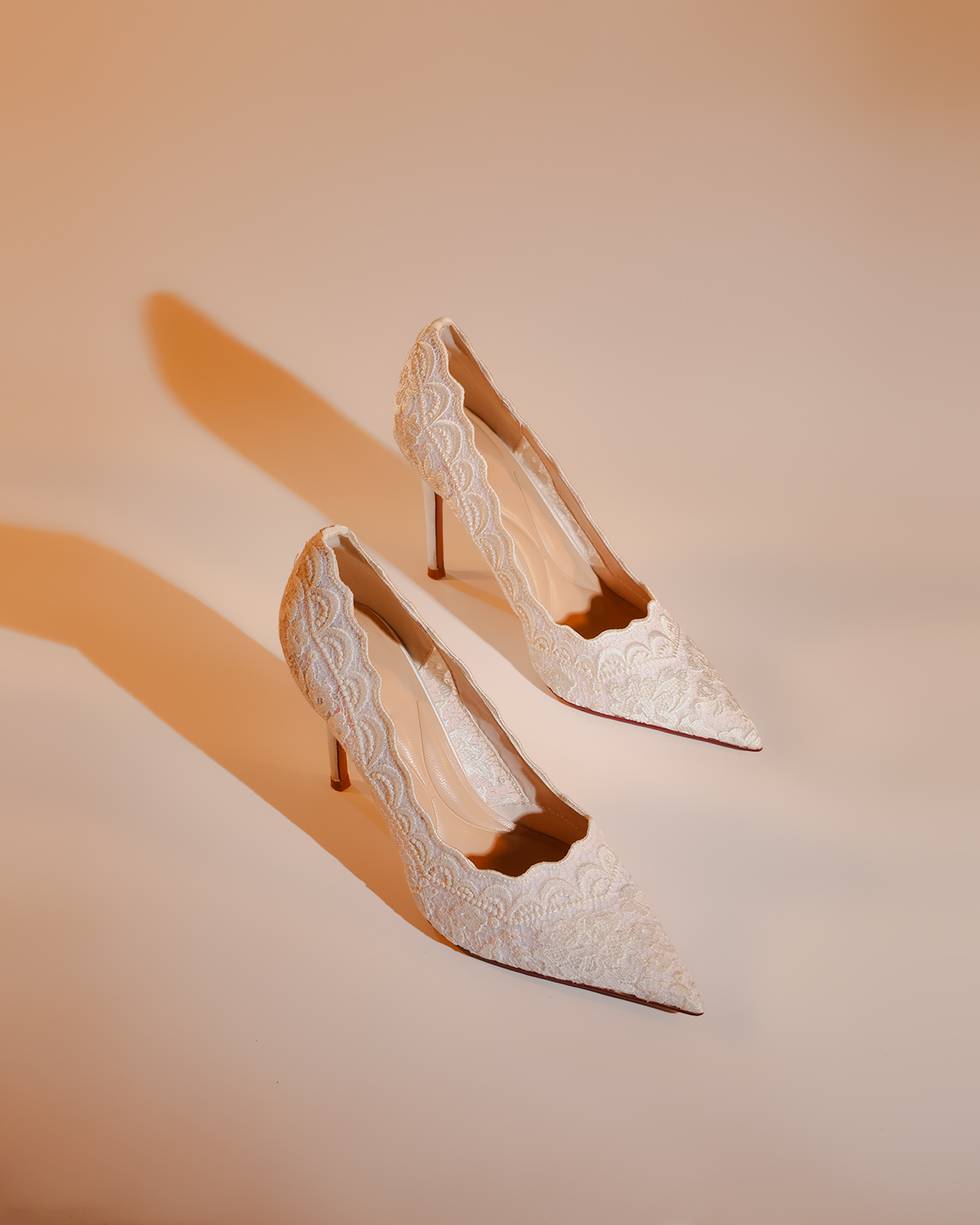 Halle Lace Pumps In All White