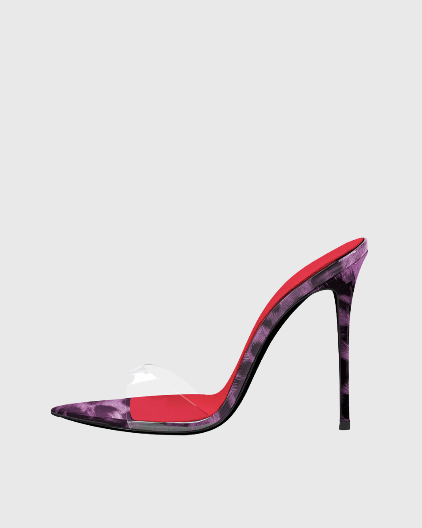 Adaltrud Biue Leopard Print Pointed Toe Mules