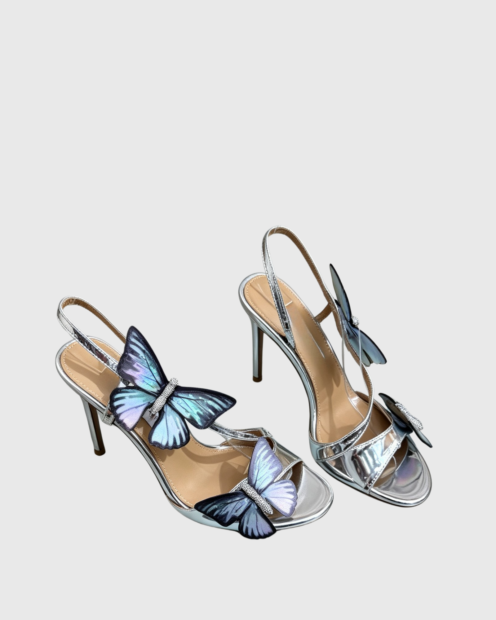 Meral Butterfly Slingback Sandals In Blue