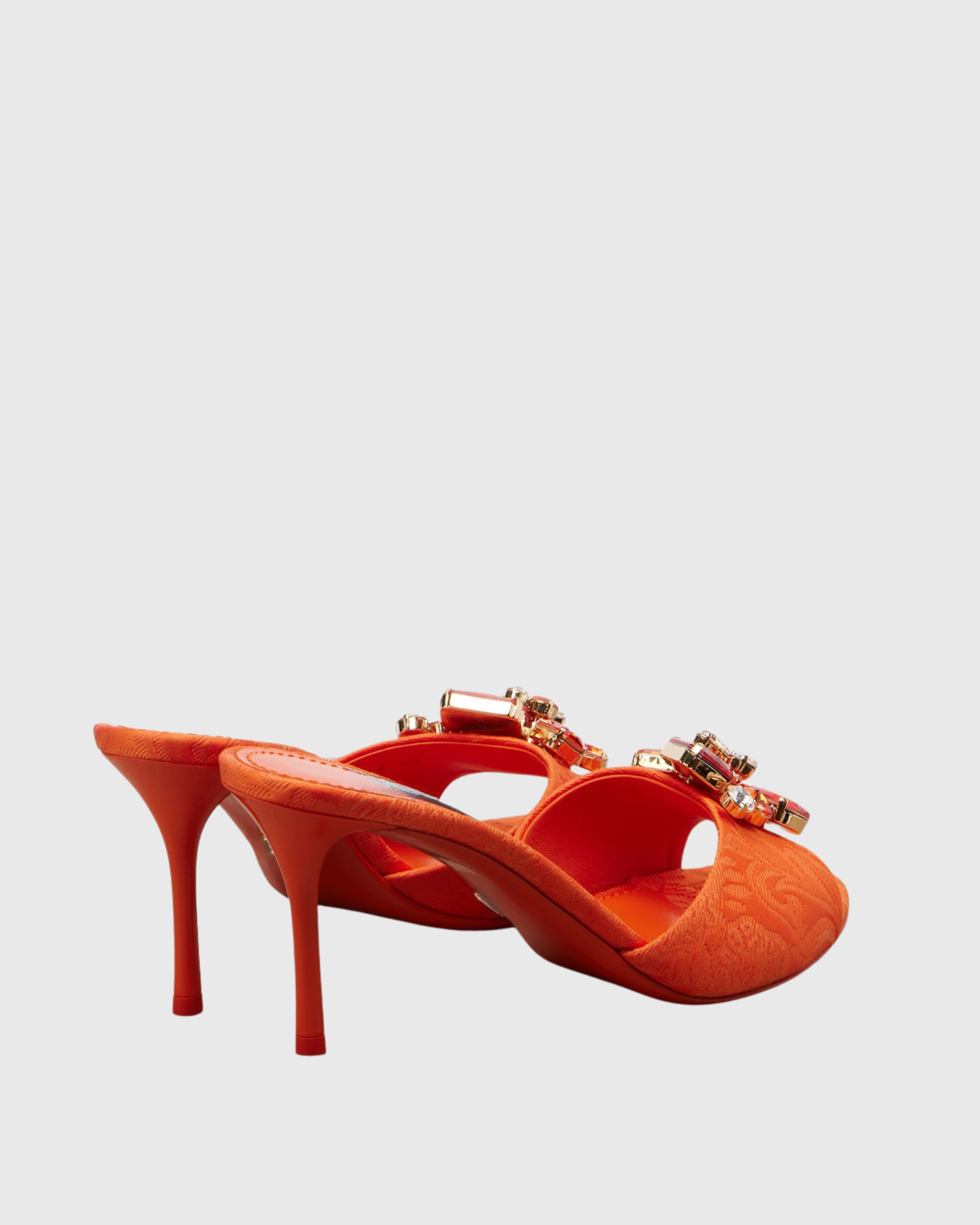 Moe Rhinestone Mules In Orange