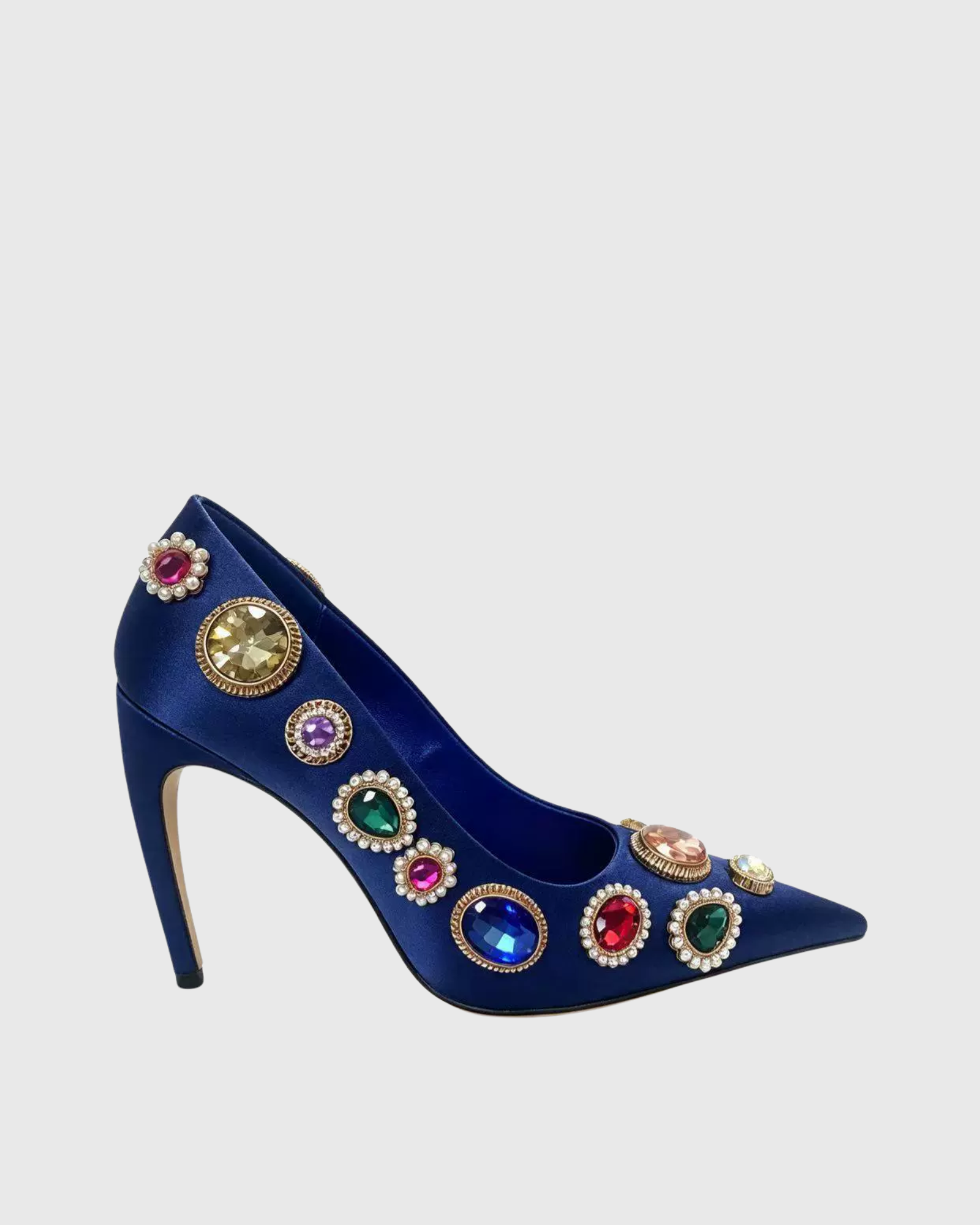 Milcah Gem Satin Pumps In Blue