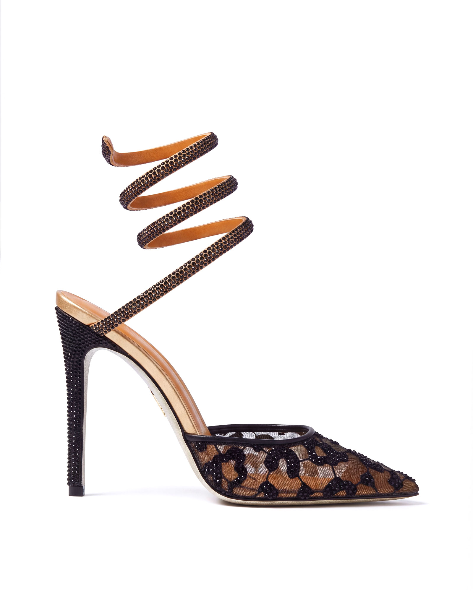 Milja  Leopard Print Rhinestone Snake Pumps In Brown