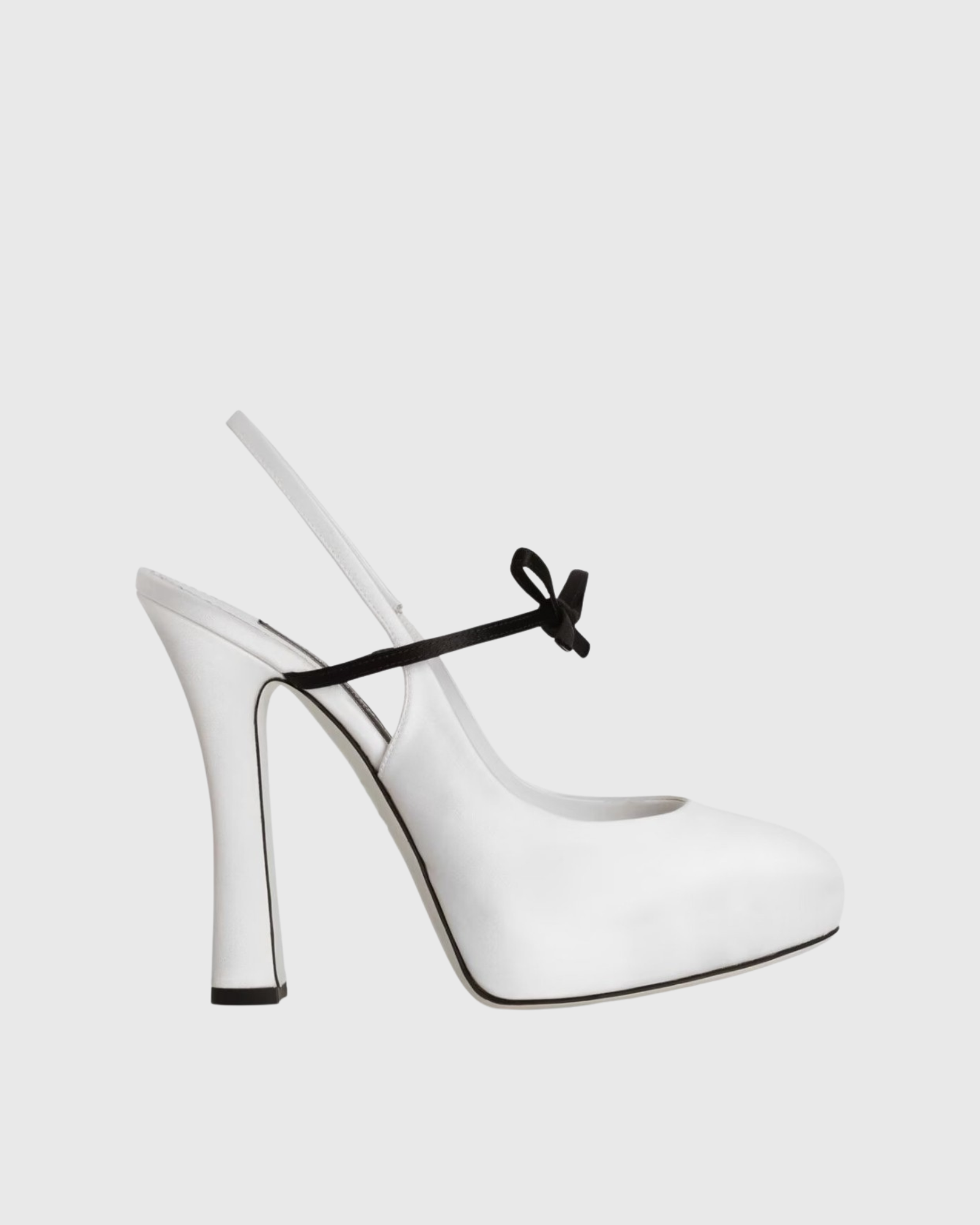 Saidi Bow Satin Pumps In White