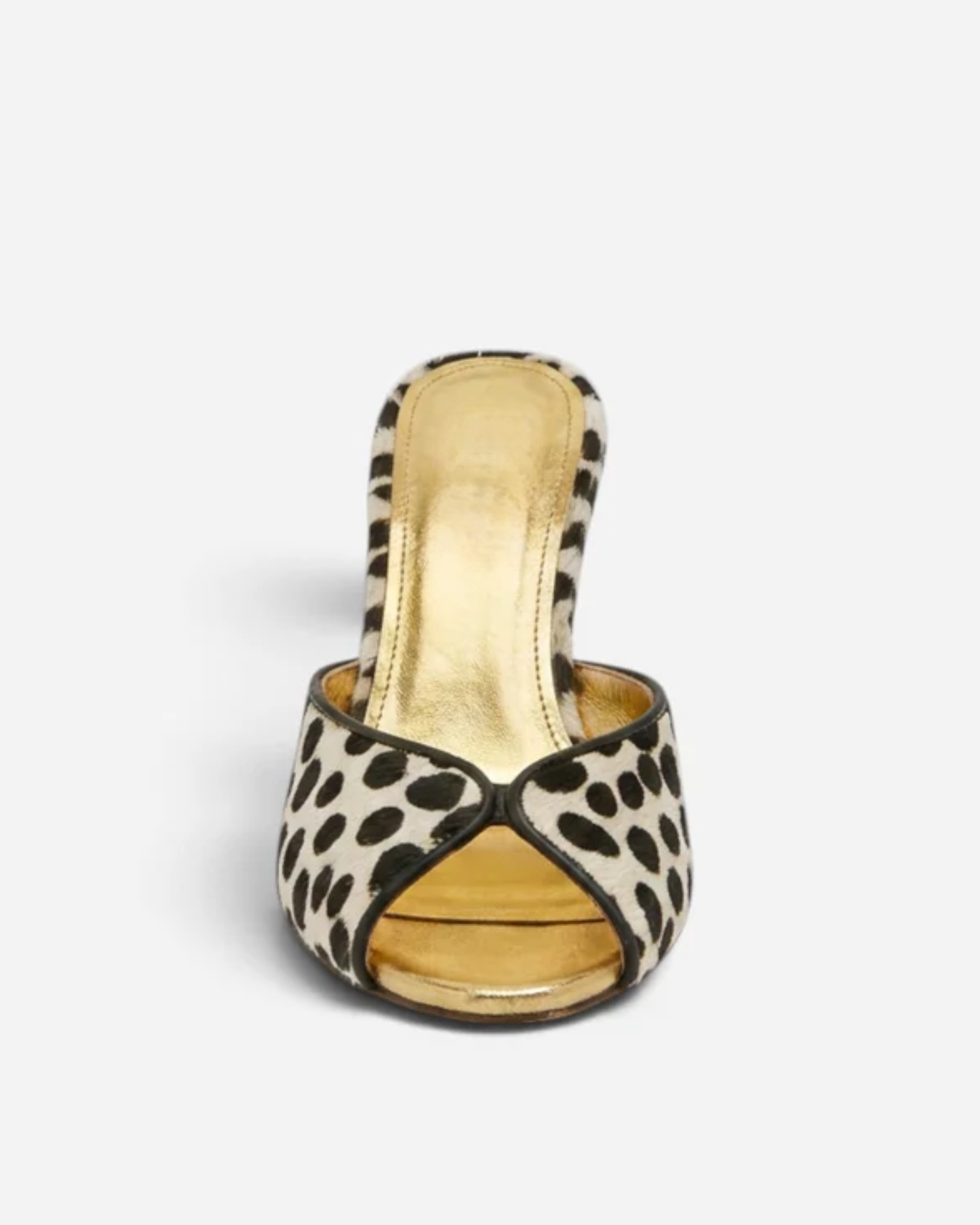 Kairi Leopard Print Peep Toe Mules In Yellow