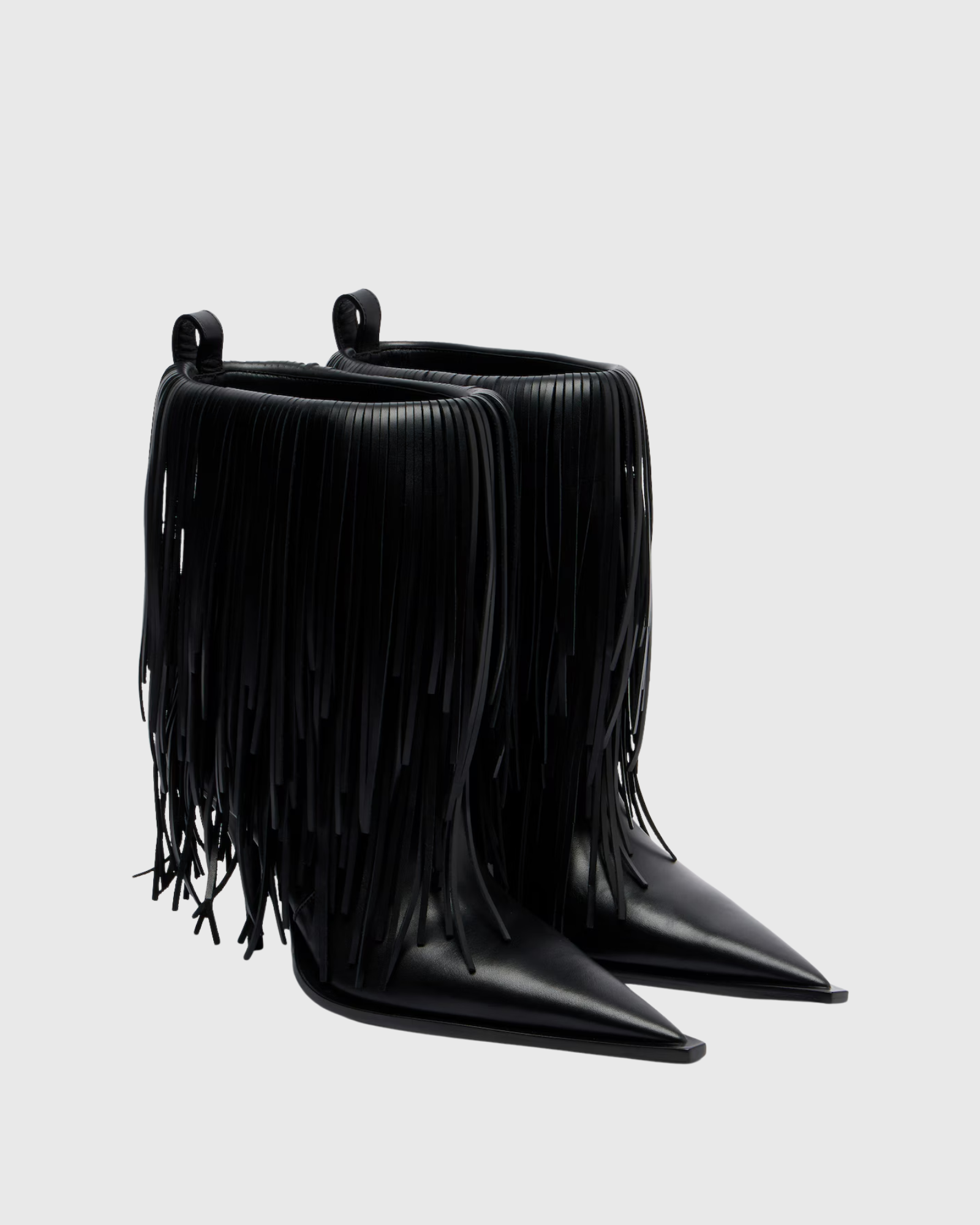 Najah Fringe Ankle Boots In Black