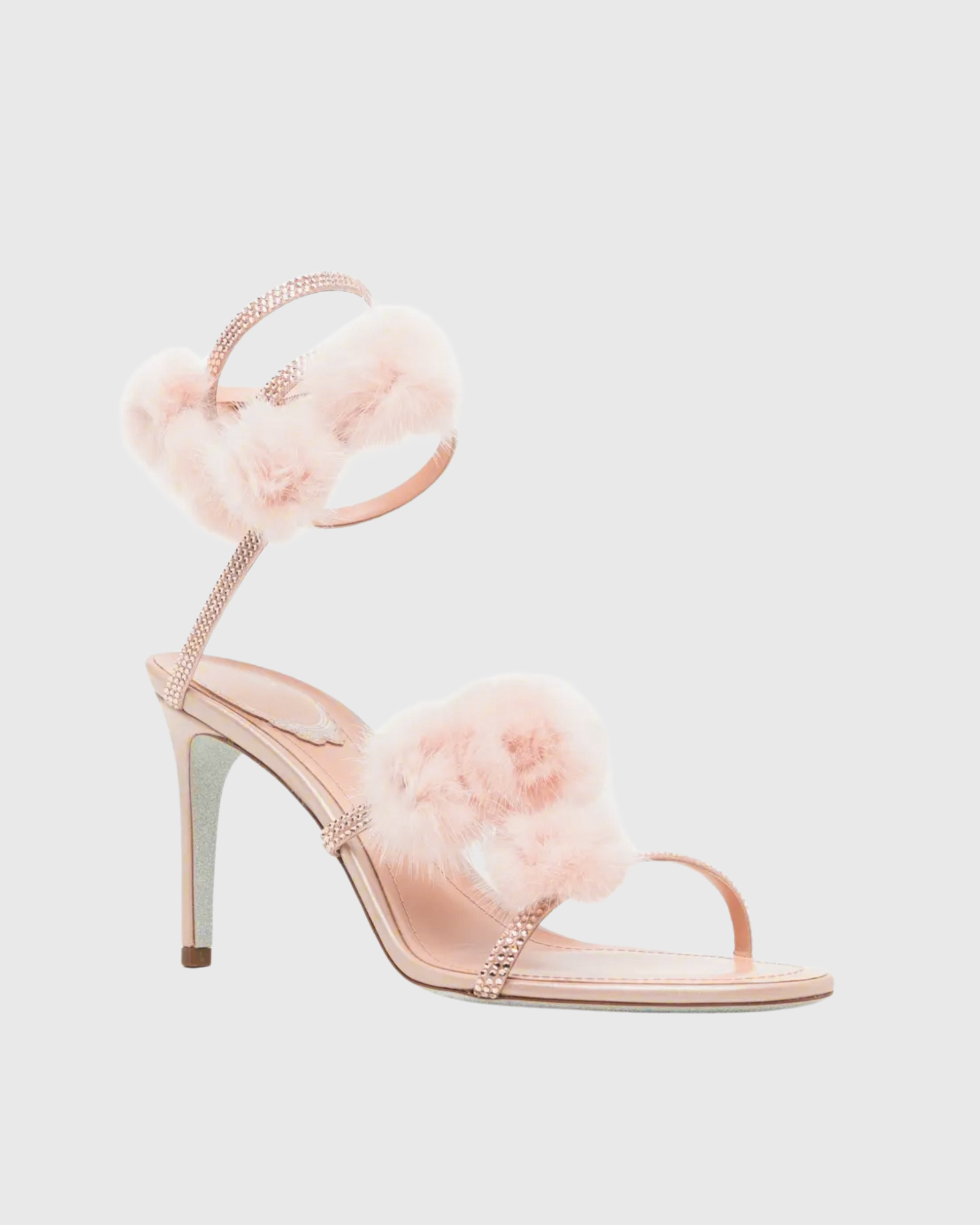 Najiba Feather Snake Sandals In Pink