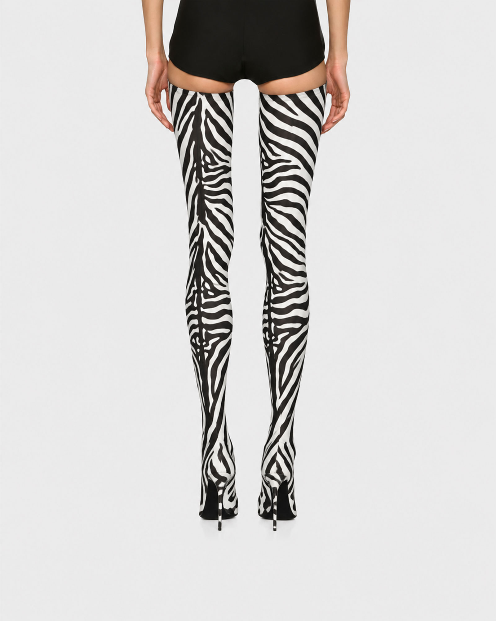 Claretta Zebra Print Over The Knee Boots