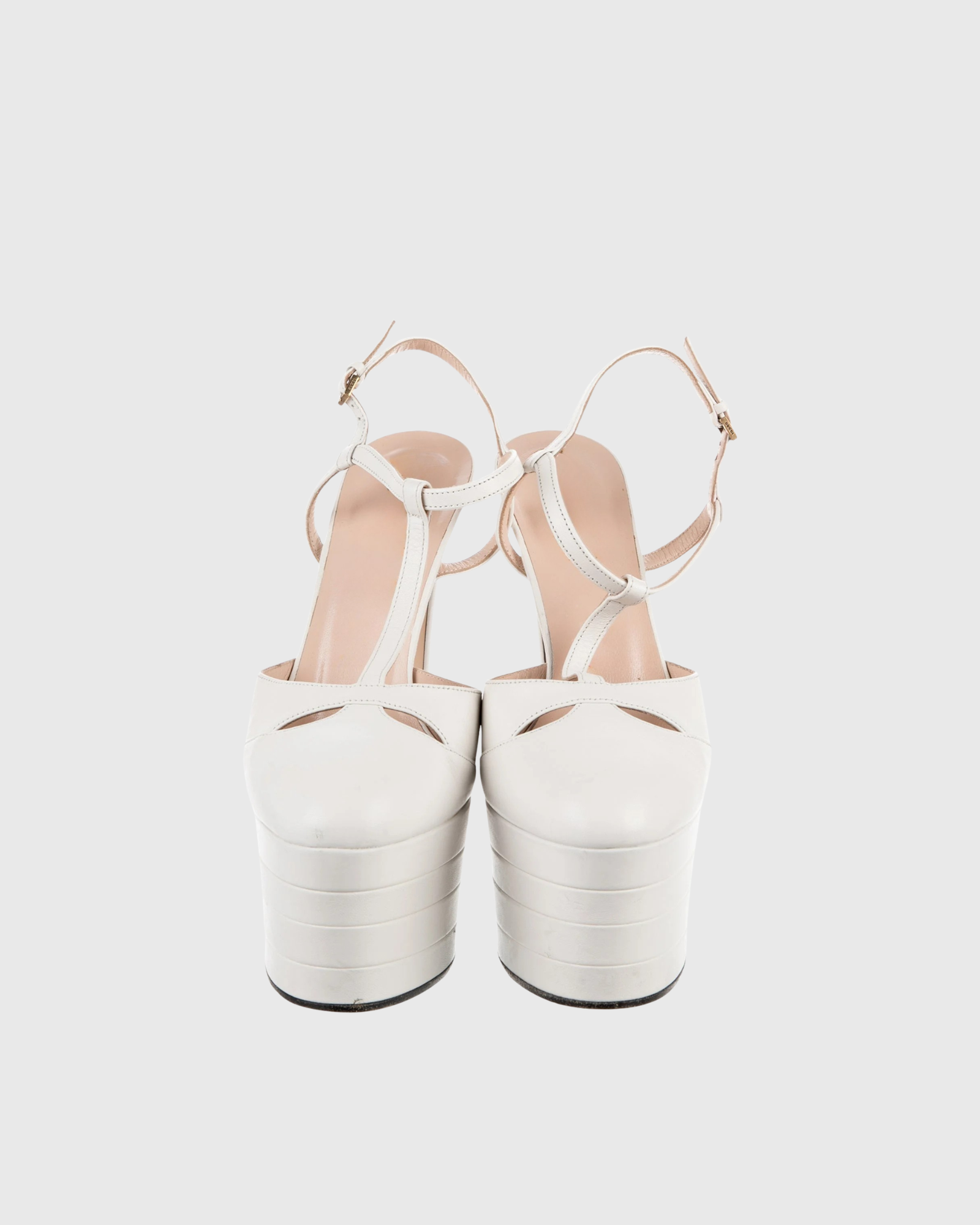 Dionisia Vintage Platform Heels In White