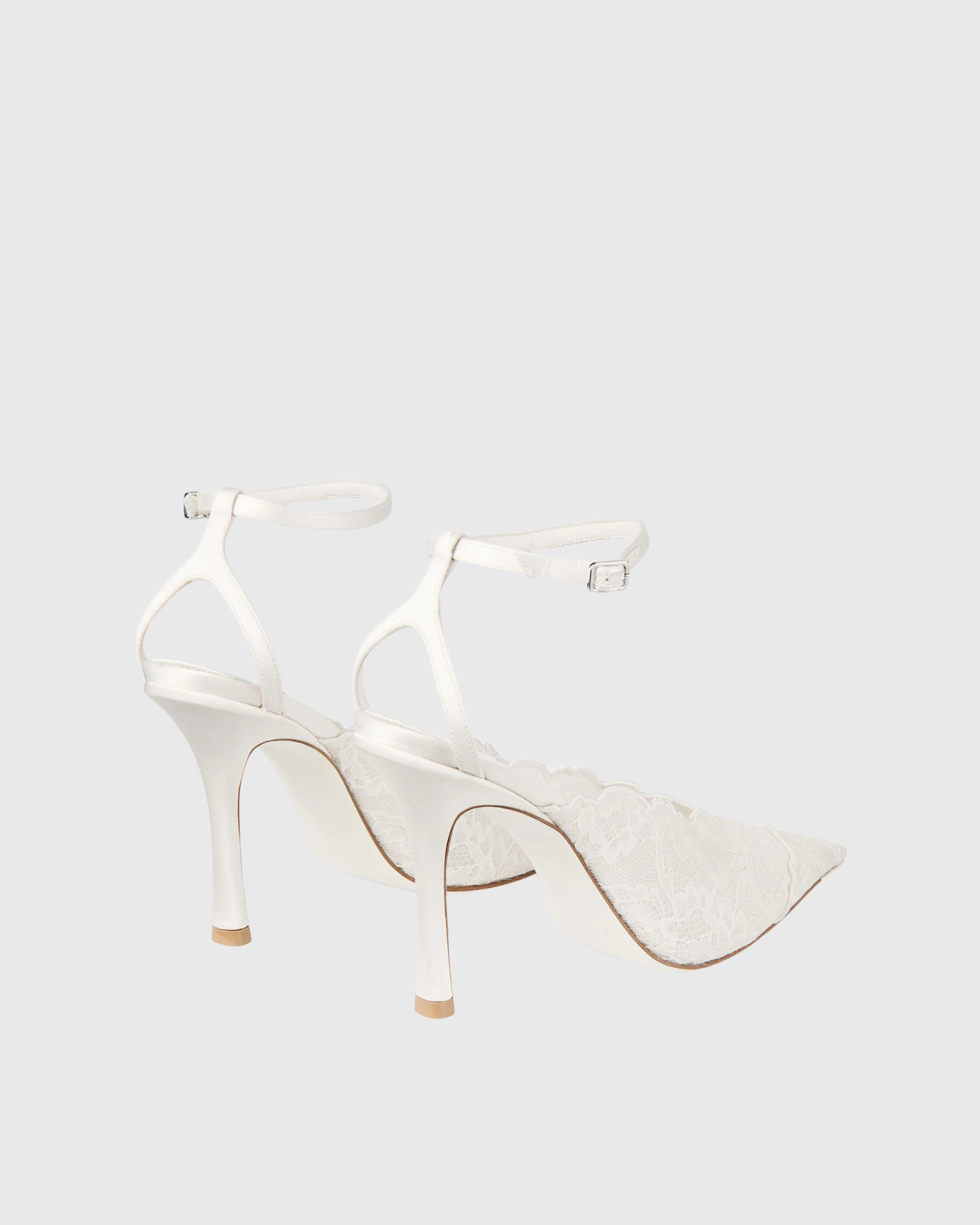 Keane Lace Stiletto Heels In White