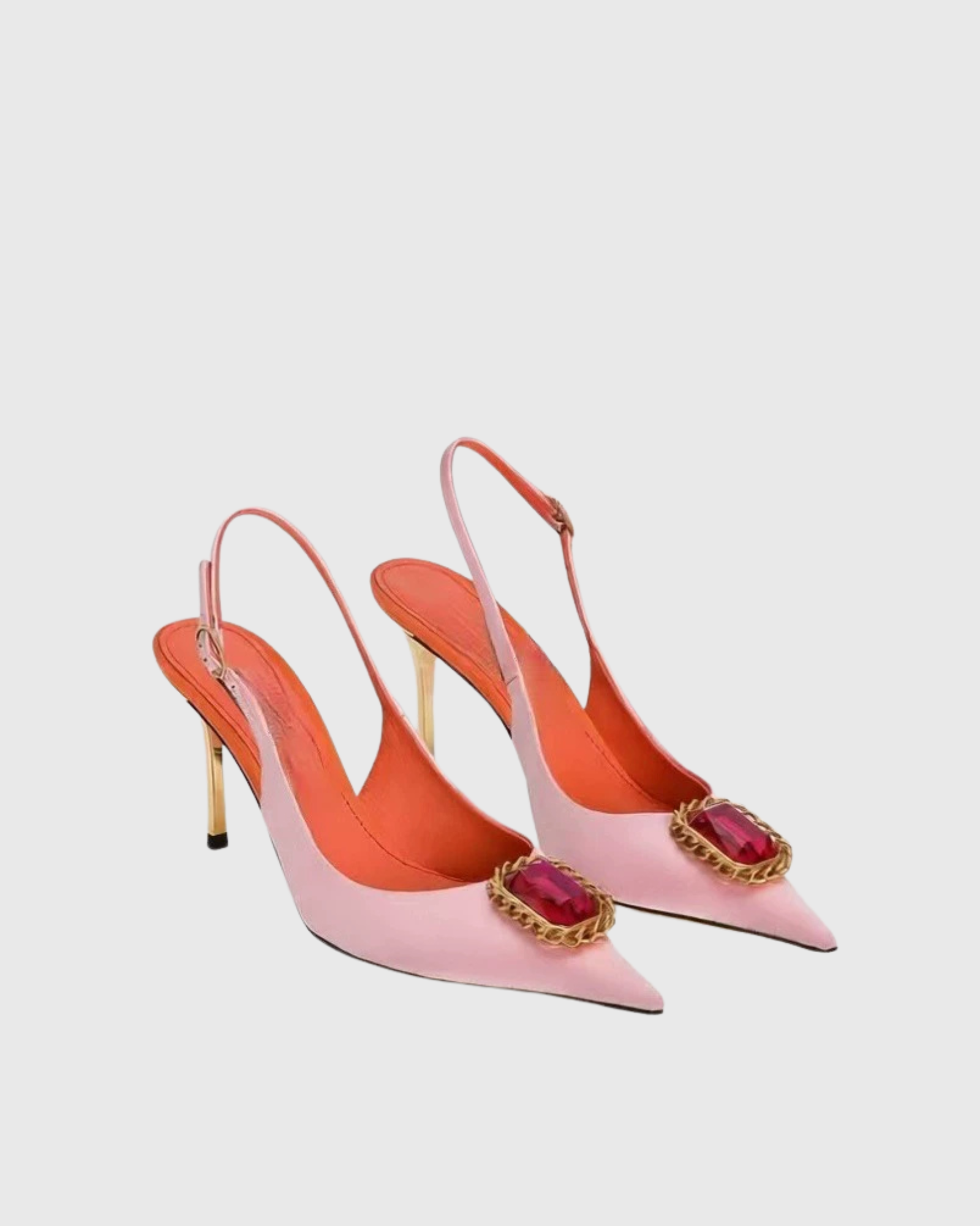 Yanaba Gem Slingback Pumps In Pink