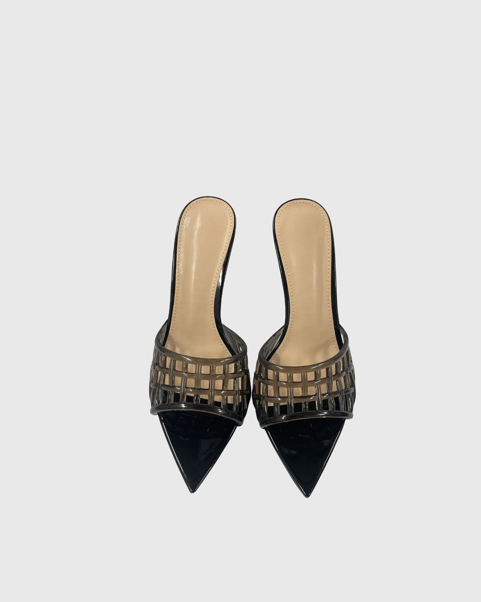 Vasha Cage Mules In Black