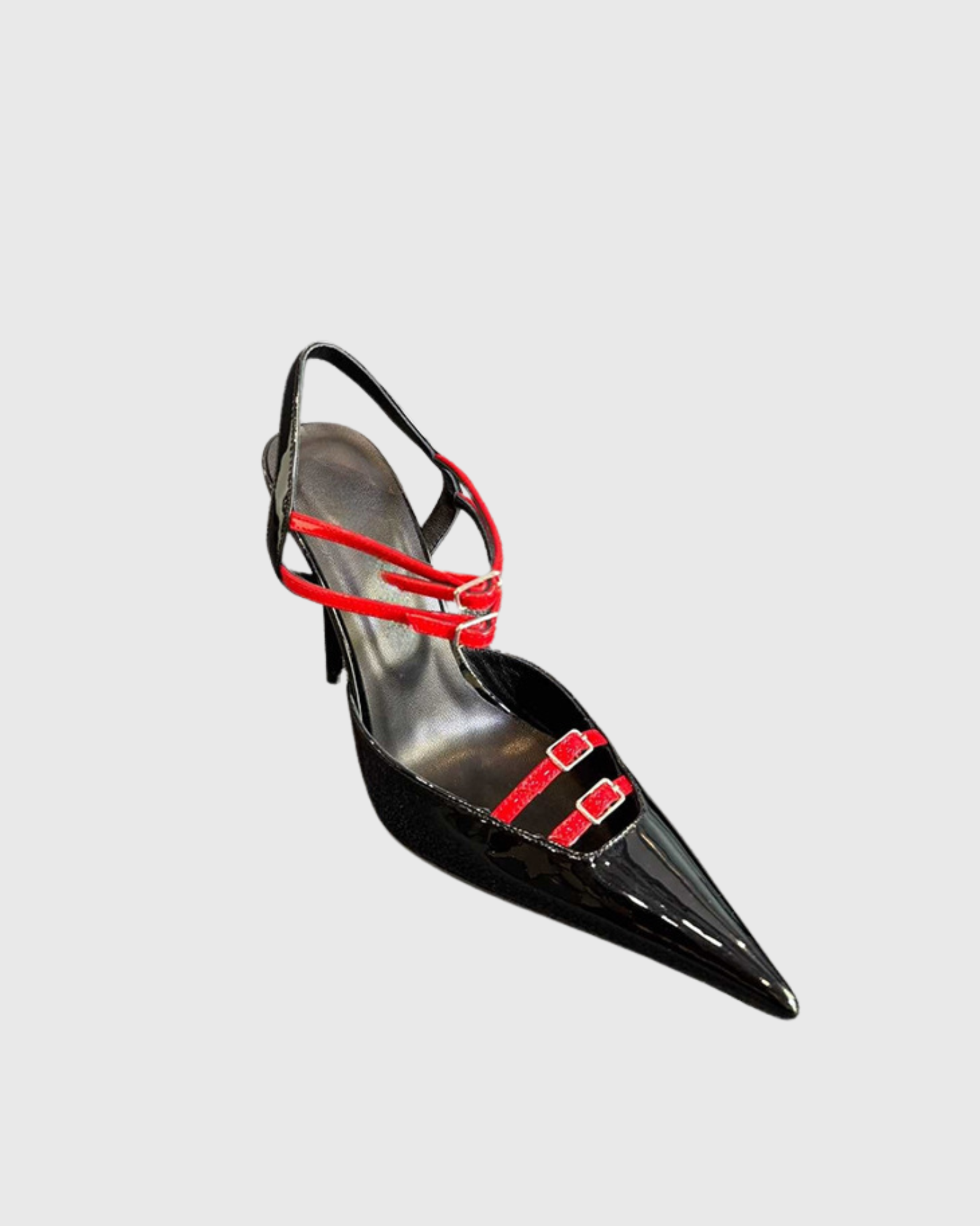 Rhea Strap Bow Slingback Pumps in Black