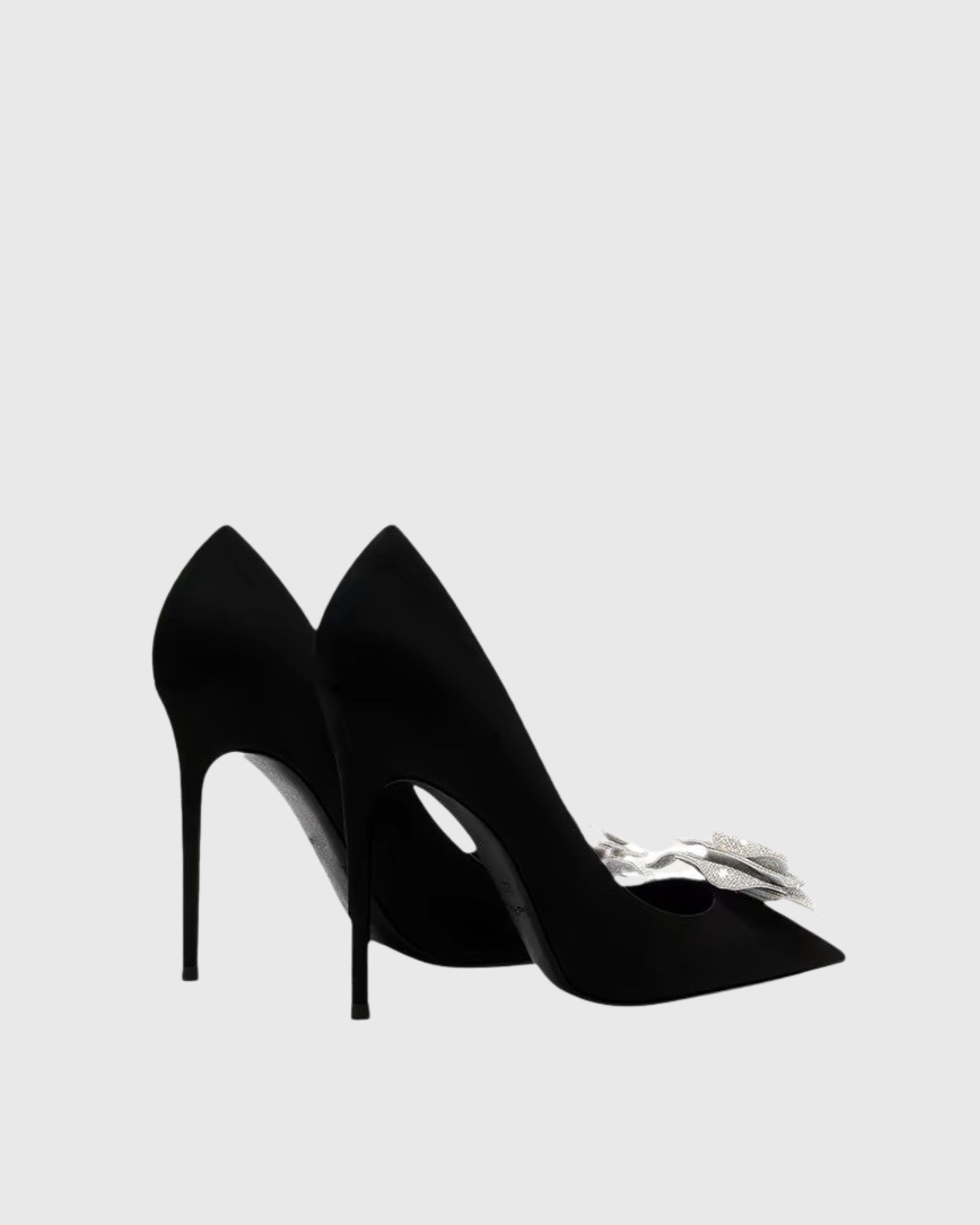 Zadie Rhinestone Flower Velvet Pumps