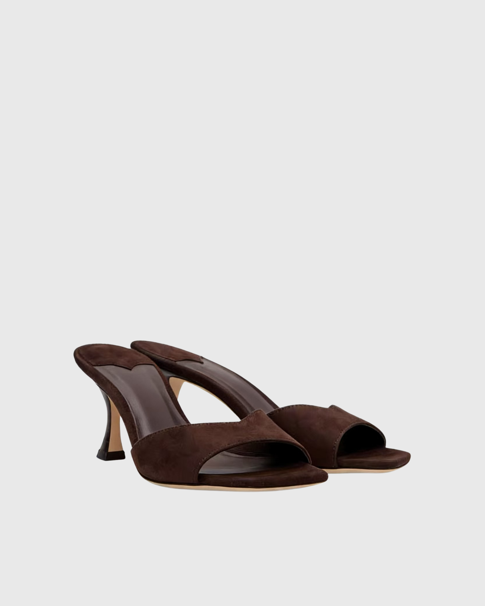 Gilberta Open Toe Mules In Brown