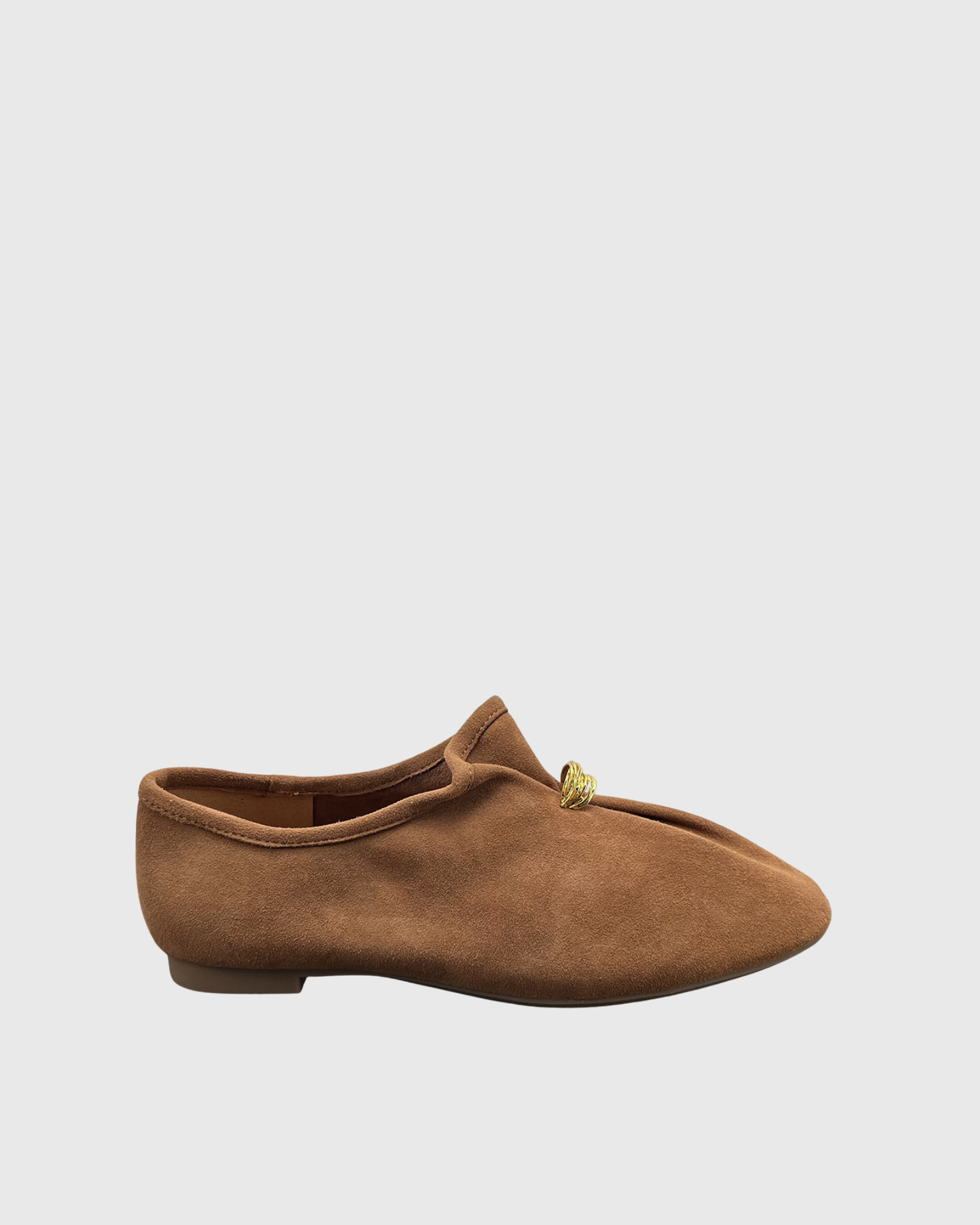Noeva Suede Glove Flats In Khaki