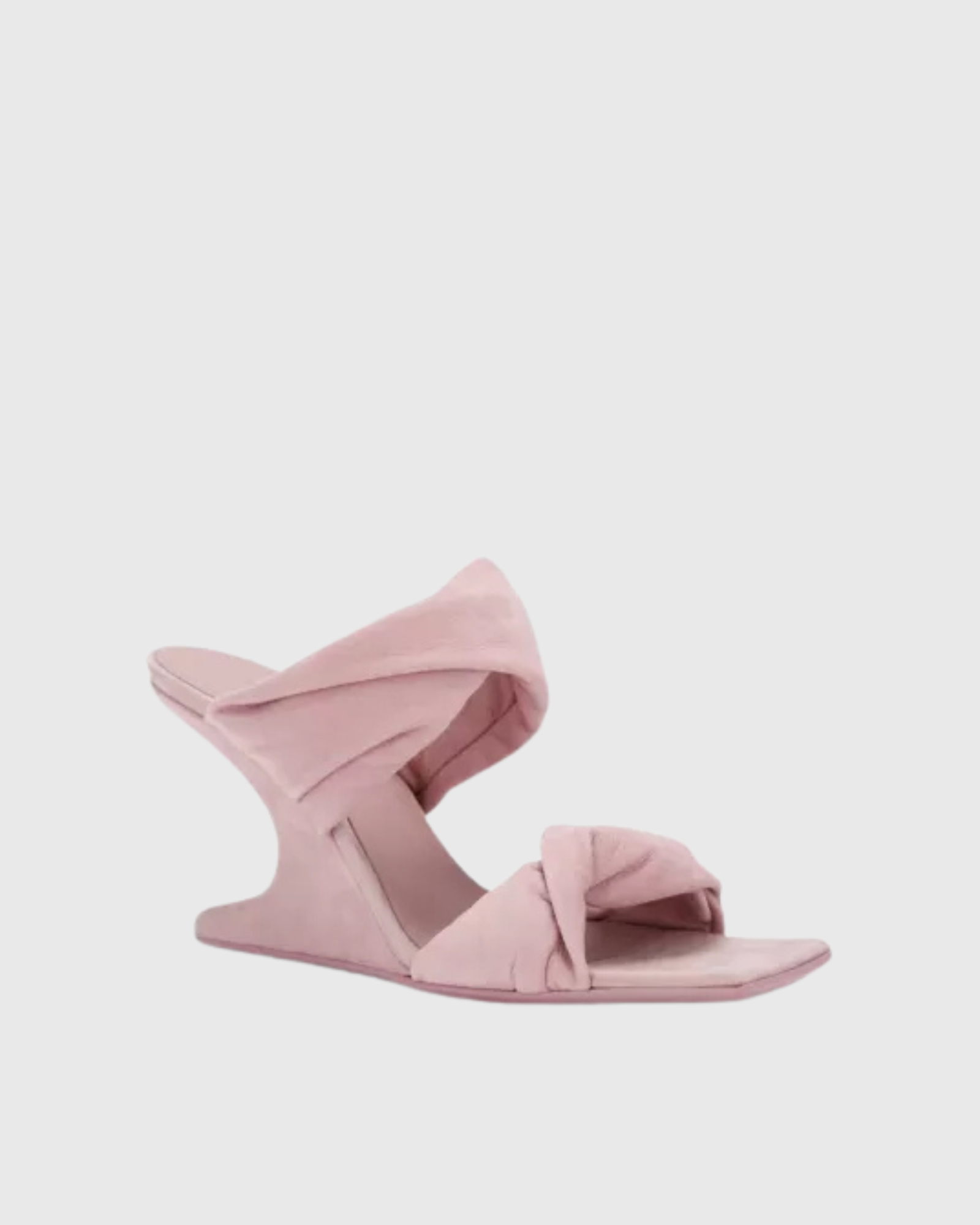 Giuseppa Twisted Wedge Mules In Blush