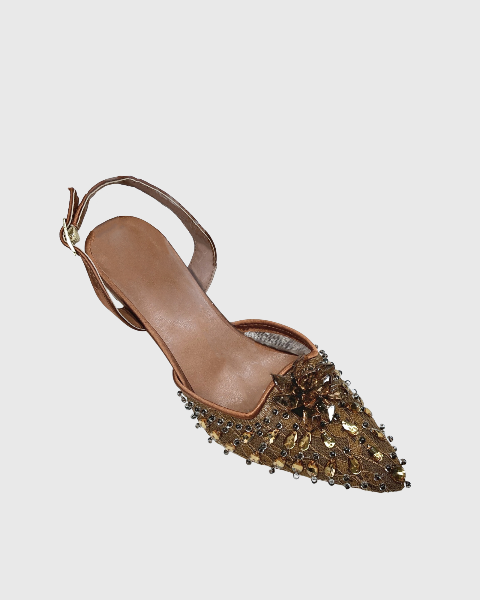 Fereydoon Slingback Rhinestone Pumps In Brown