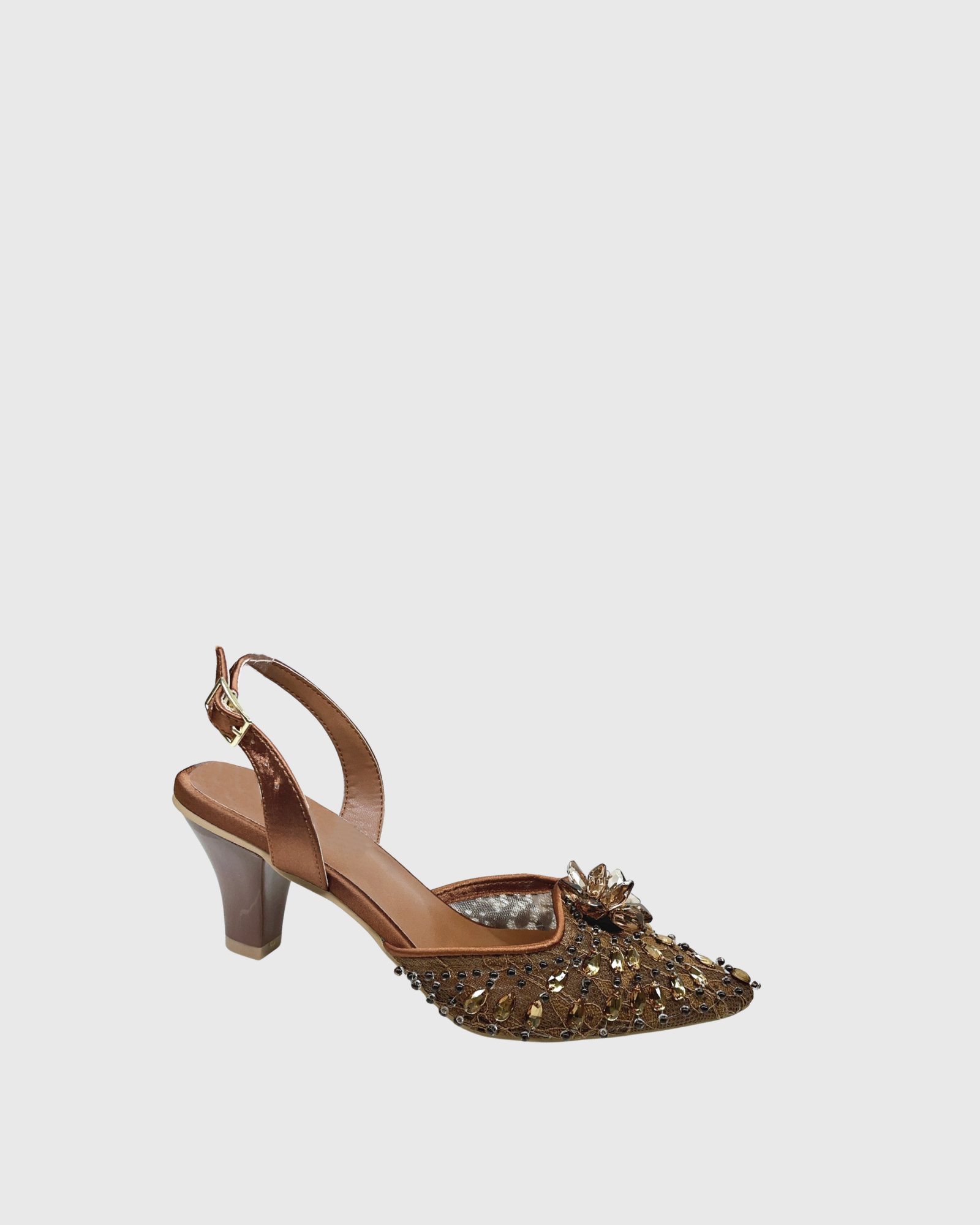 Fereydoon Slingback Rhinestone Pumps In Brown