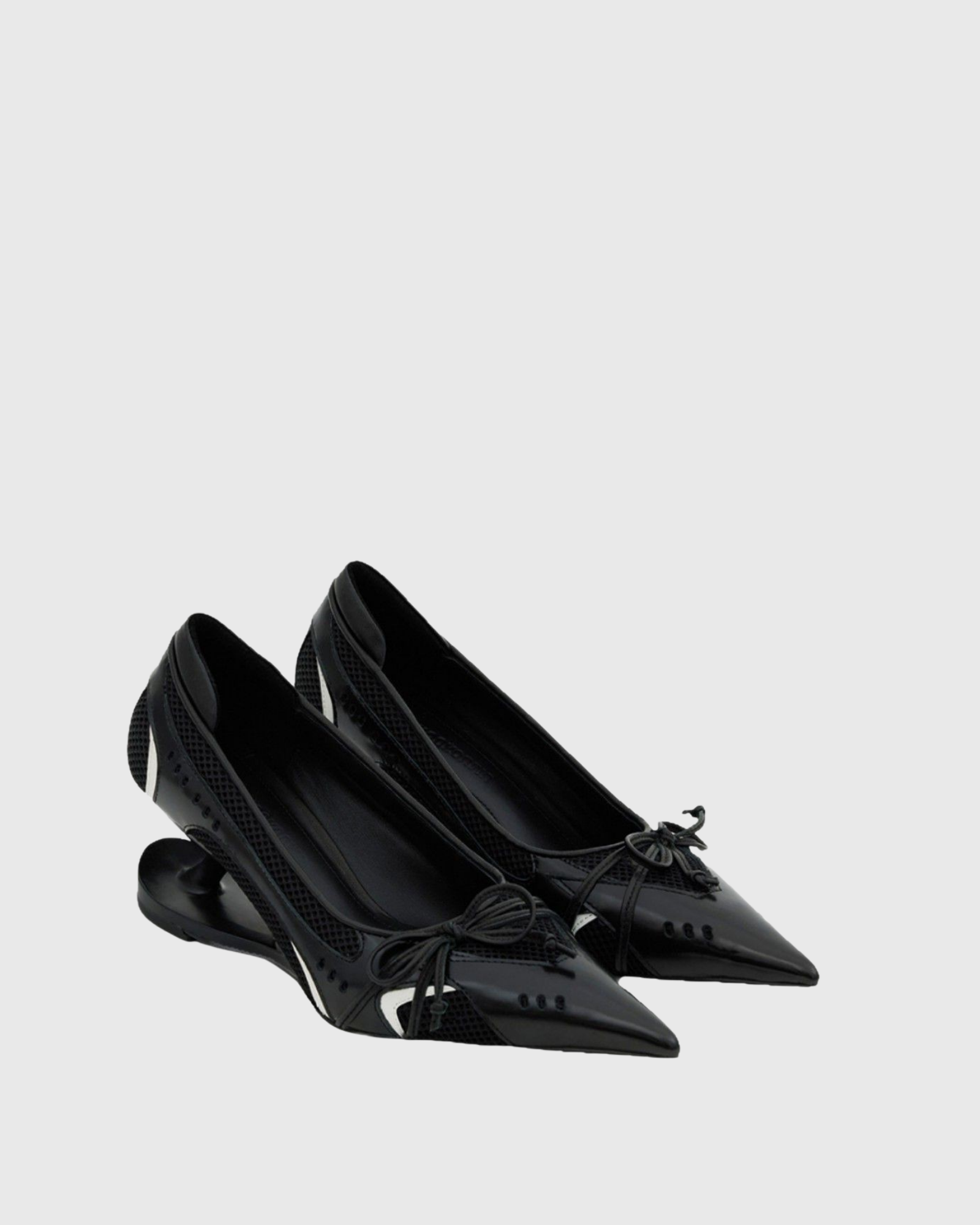 Avah Splicing Bow Sneaker Pumps In Black