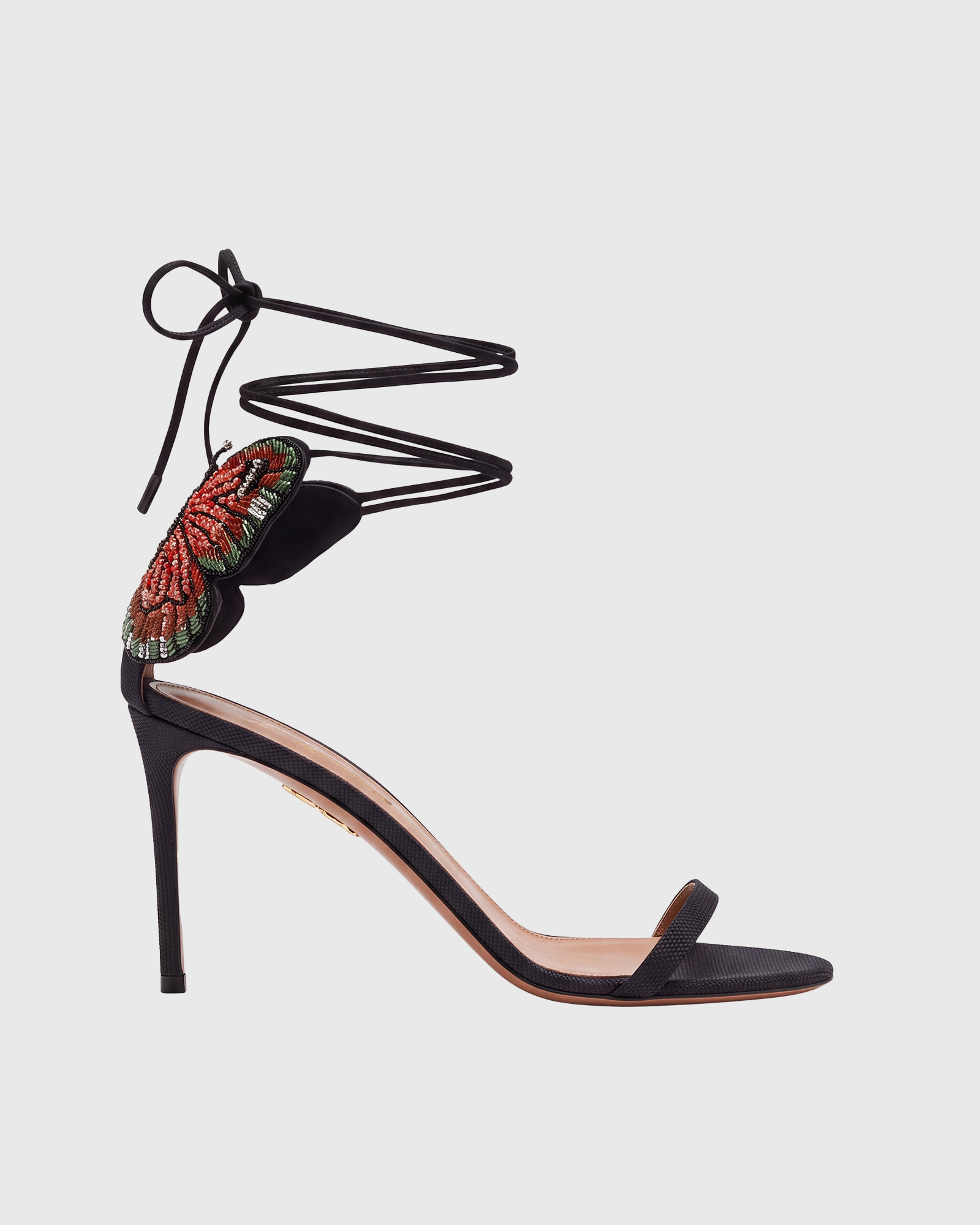 Munya Butterfly Lace Up Sandals In Black