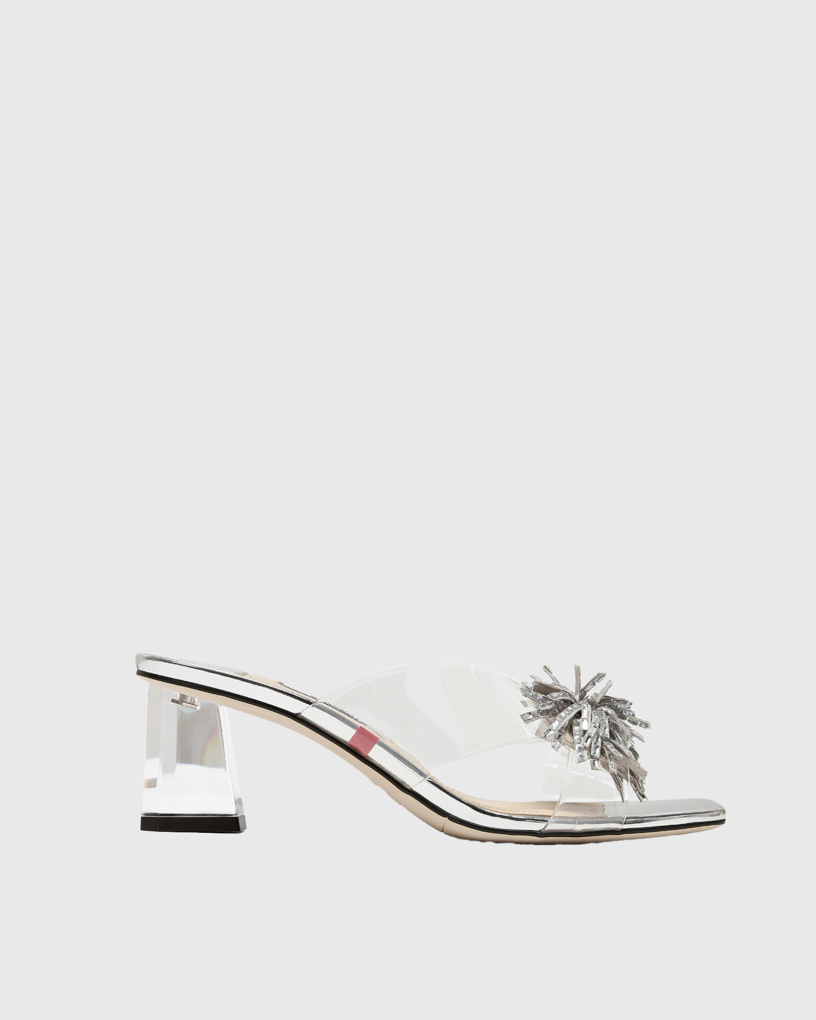 Ondine Crystal  Mules In Silver