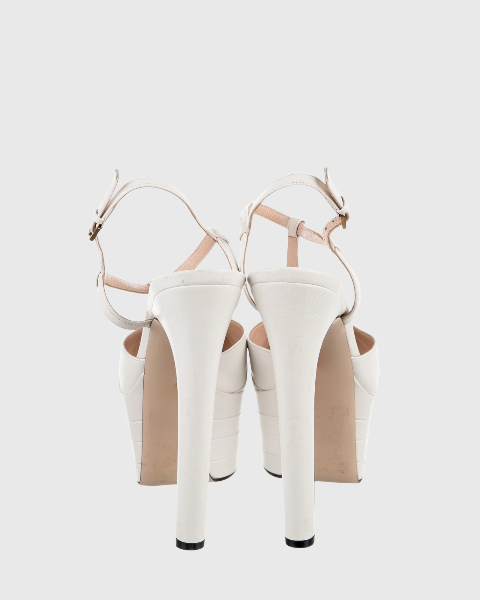 Dionisia Vintage Platform Heels In White