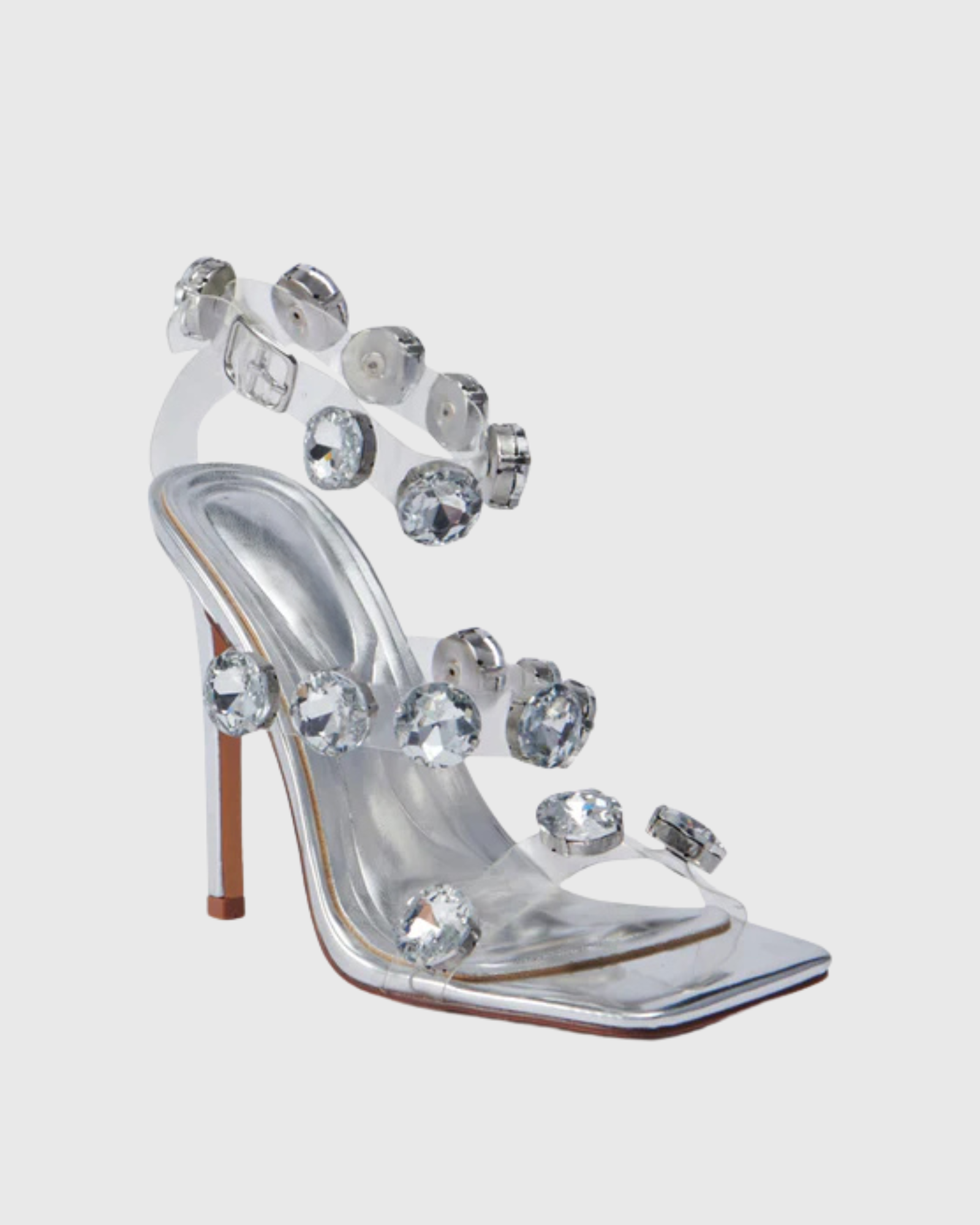 Lale Rhinestone Lace Up Sandals In White