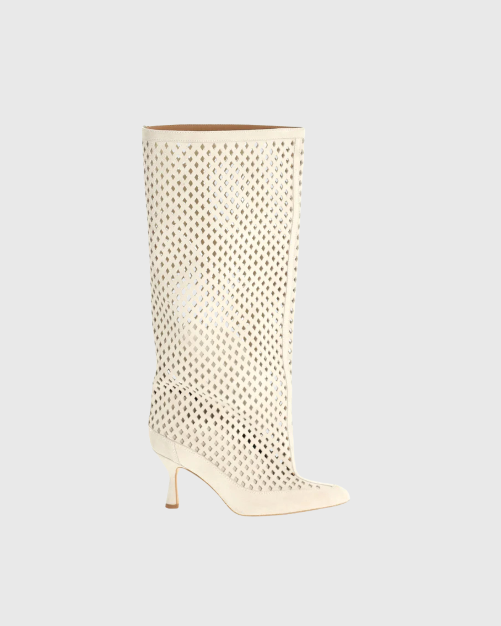 Lalla Cutout Knee High Boots In Nude