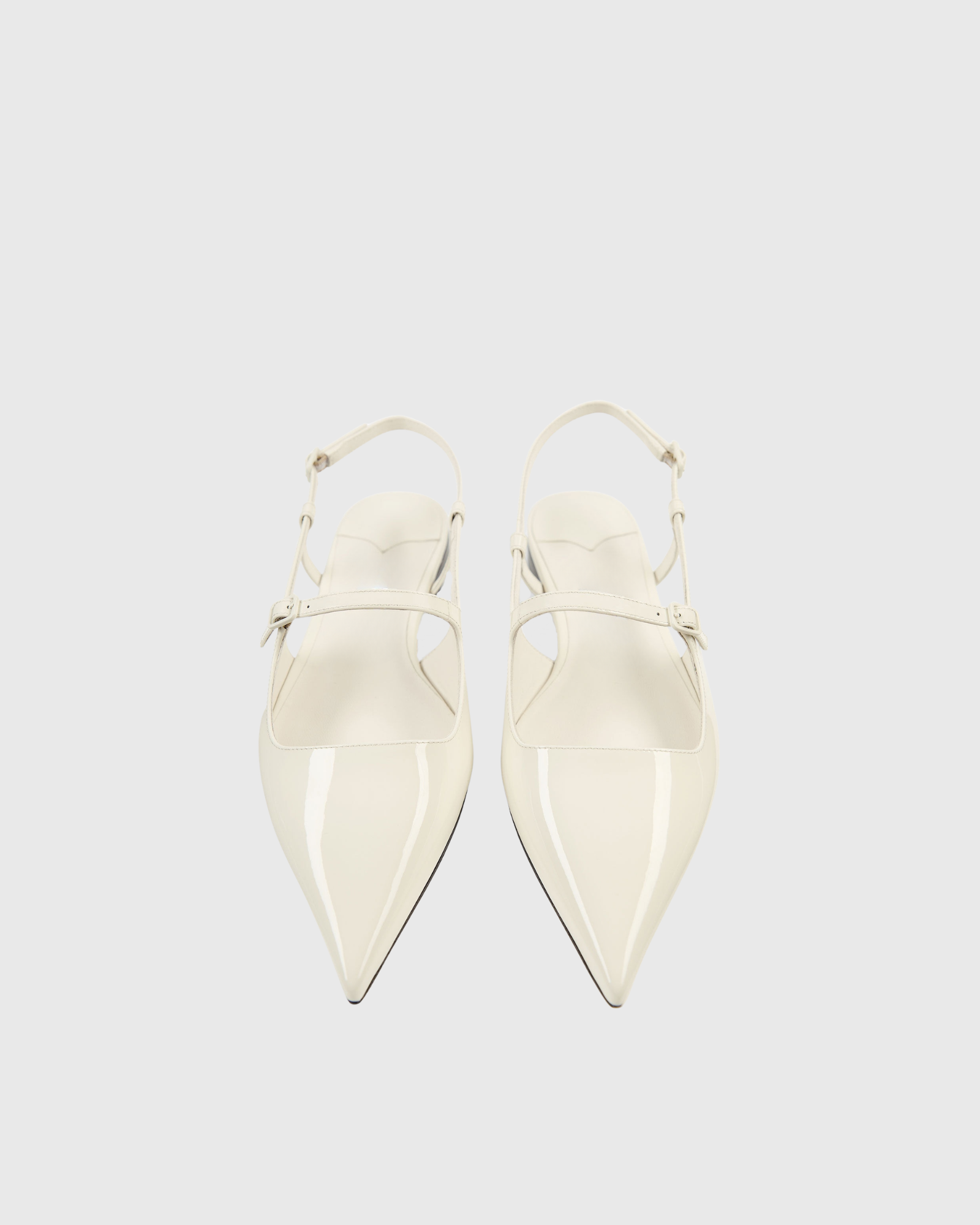 Nerina Pointed Toe Cut-Out Flats In White