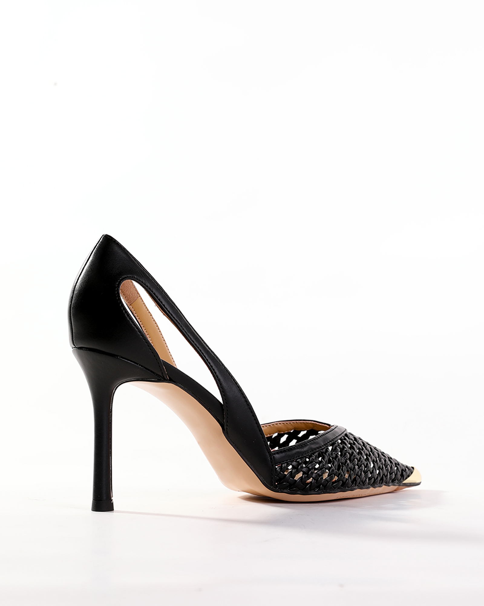 Balla Woven Cutout Pumps In Black