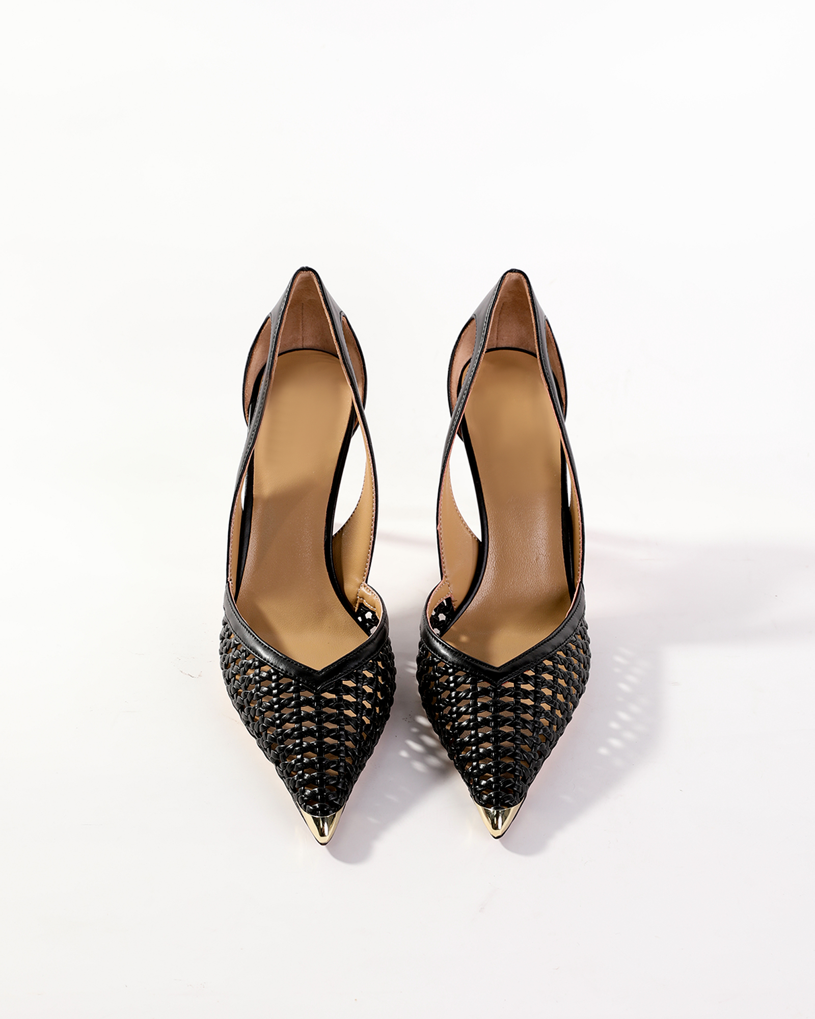 Balla Woven Cutout Pumps In Black
