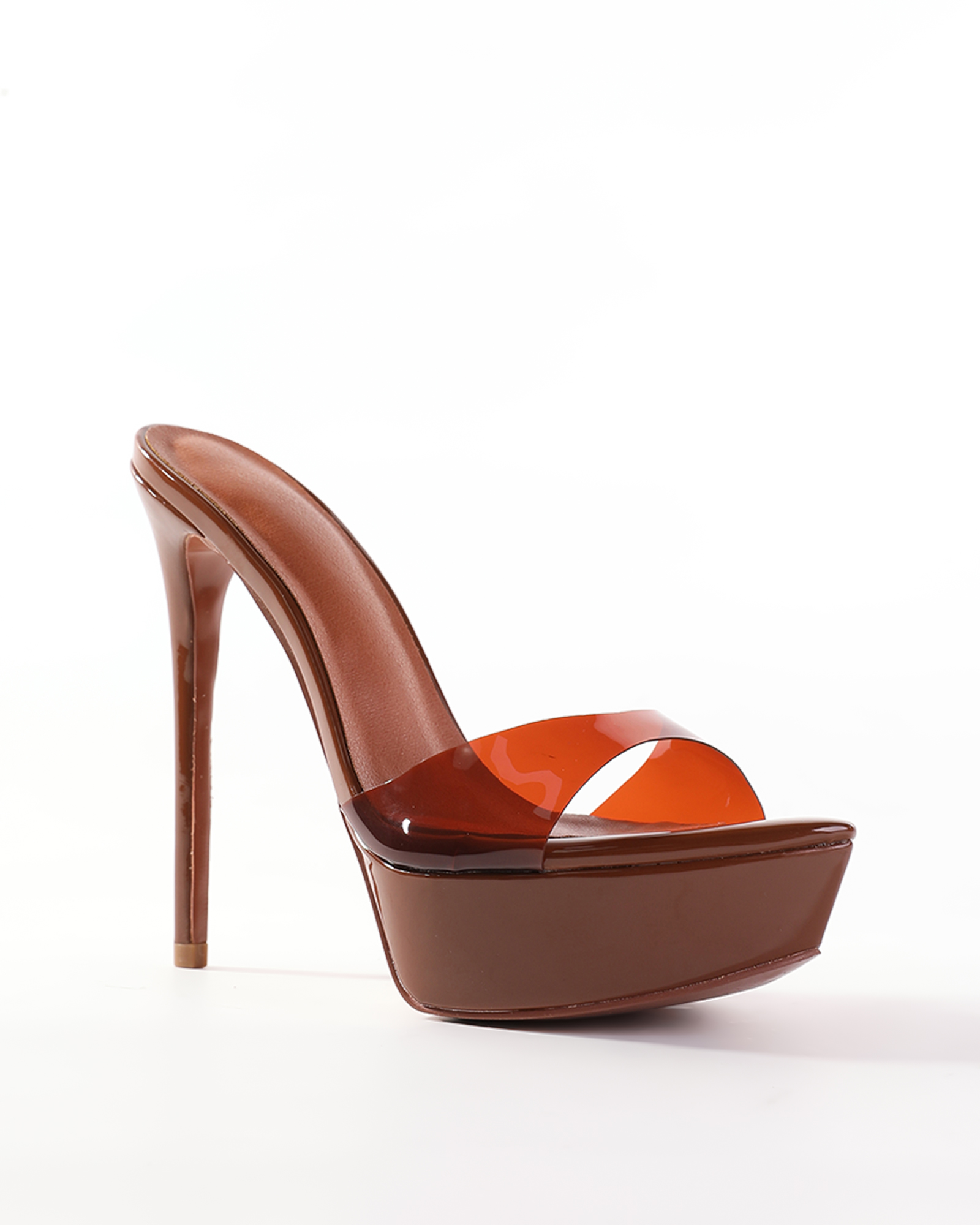 Edanur Pvc Splicing Platfrom Mules In Brown