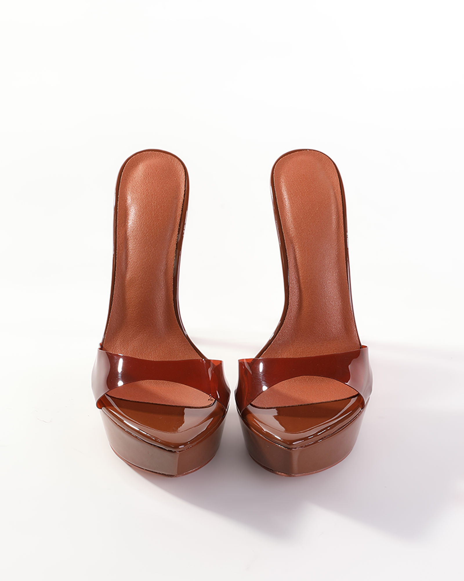 Edanur Pvc Splicing Platfrom Mules In Brown