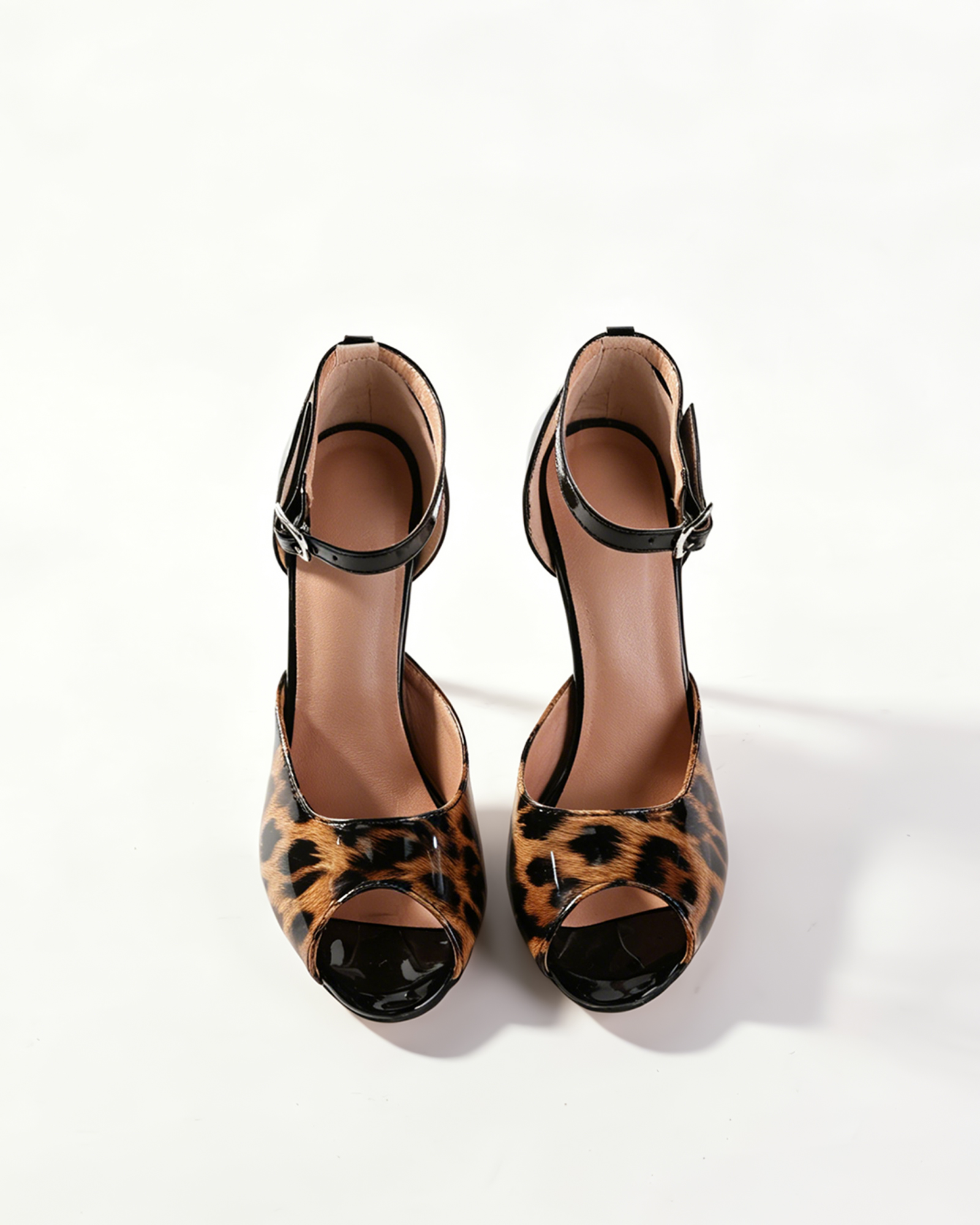 Lucy Leopard Print Splicing Pumps