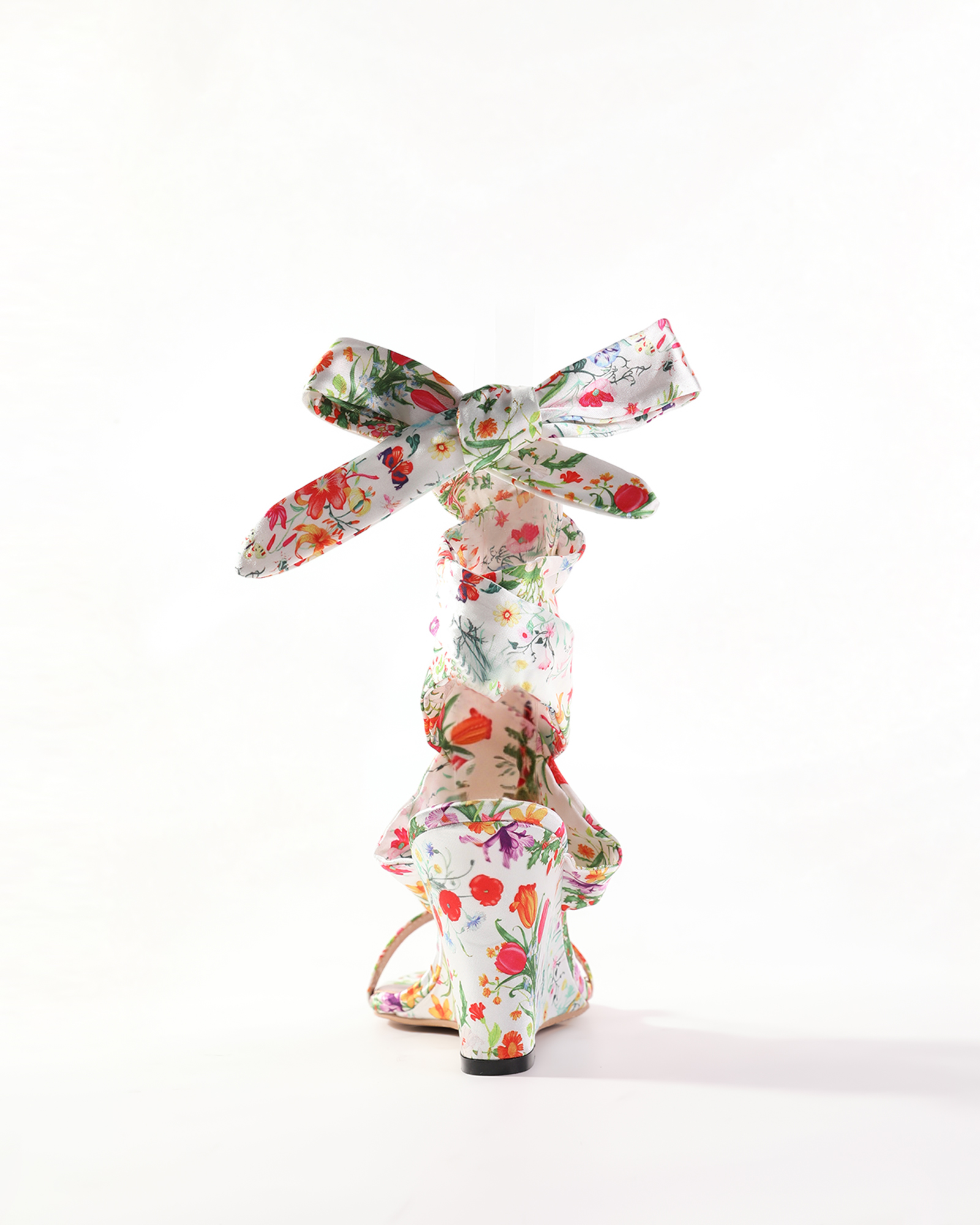 Isbel Print  Lace Up Wedge Sandals