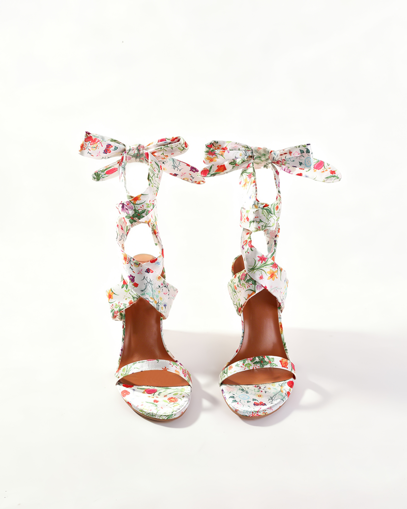 Isbel Print  Lace Up Wedge Sandals