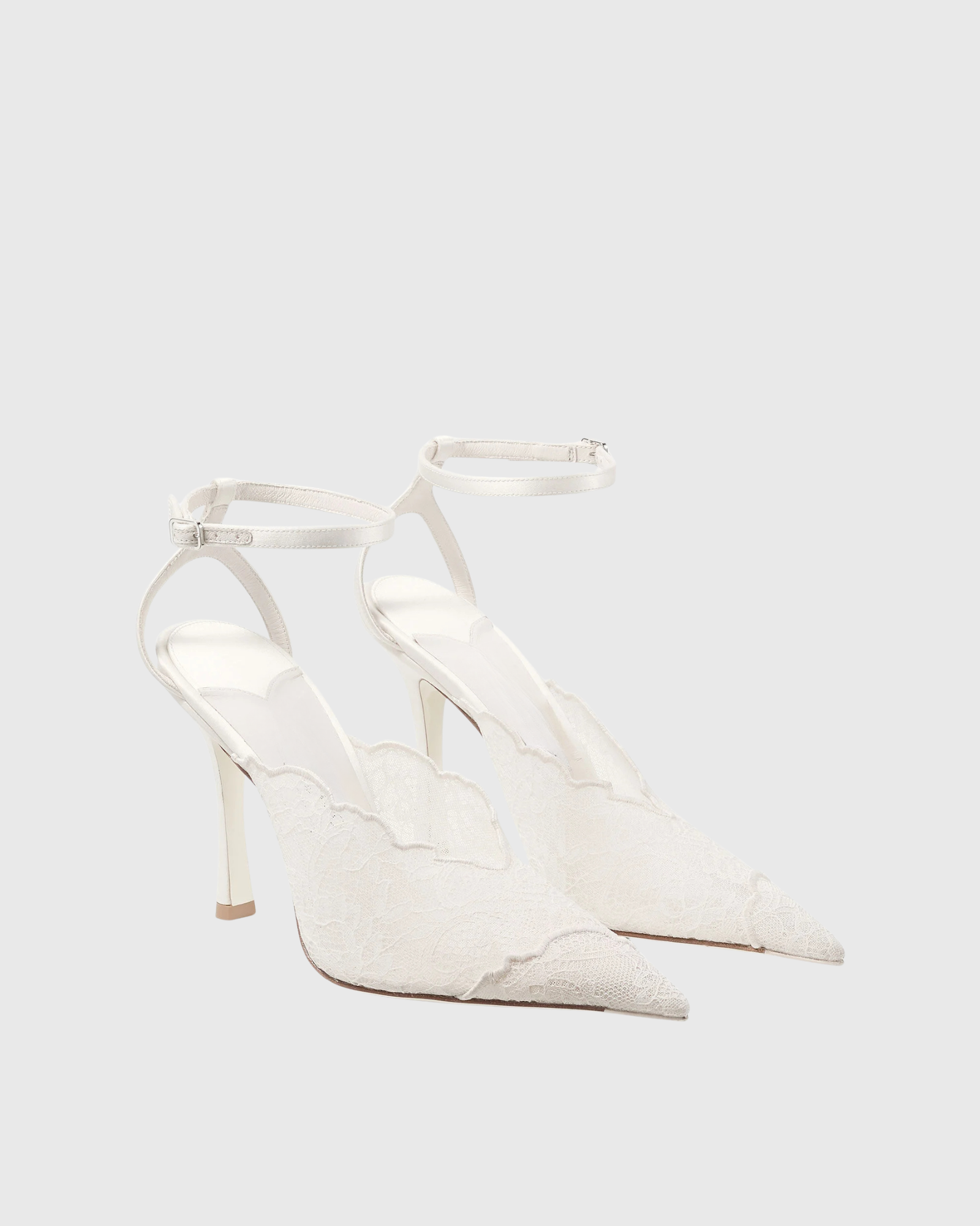 Keane Lace Stiletto Heels In White
