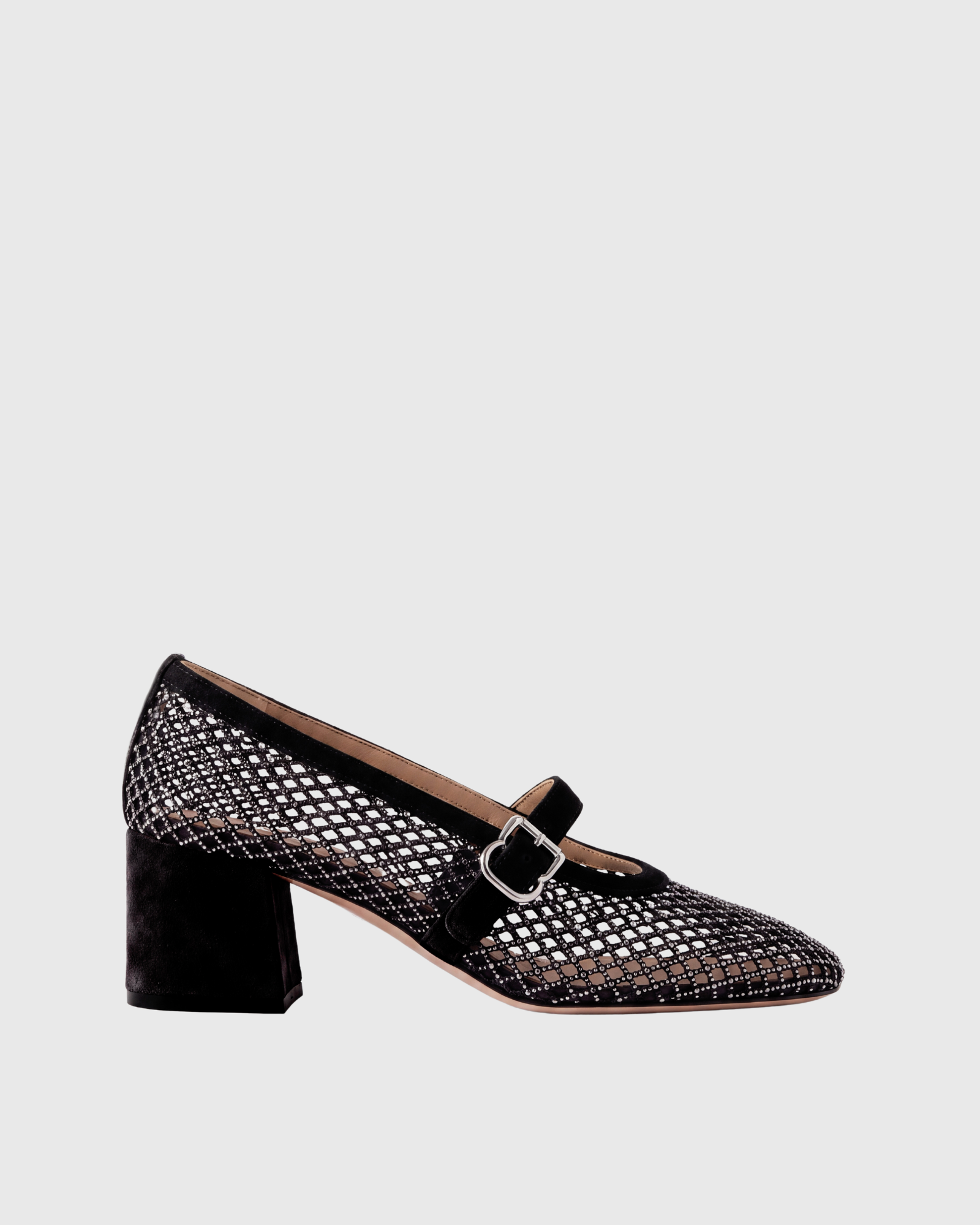 Mojca Rhinestone Fishnet Mary Janes