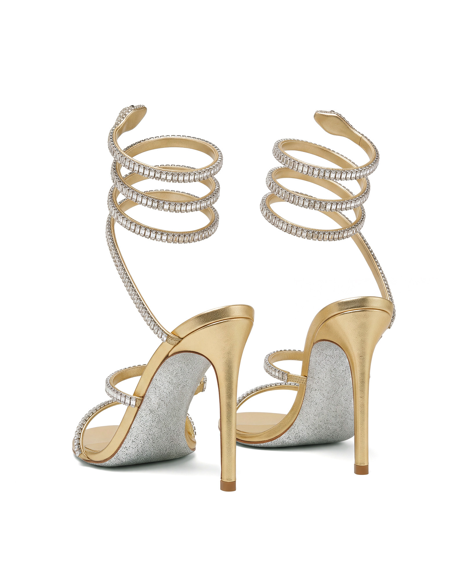 Elisa Rhinestone Lace Up Sandals In Champagne