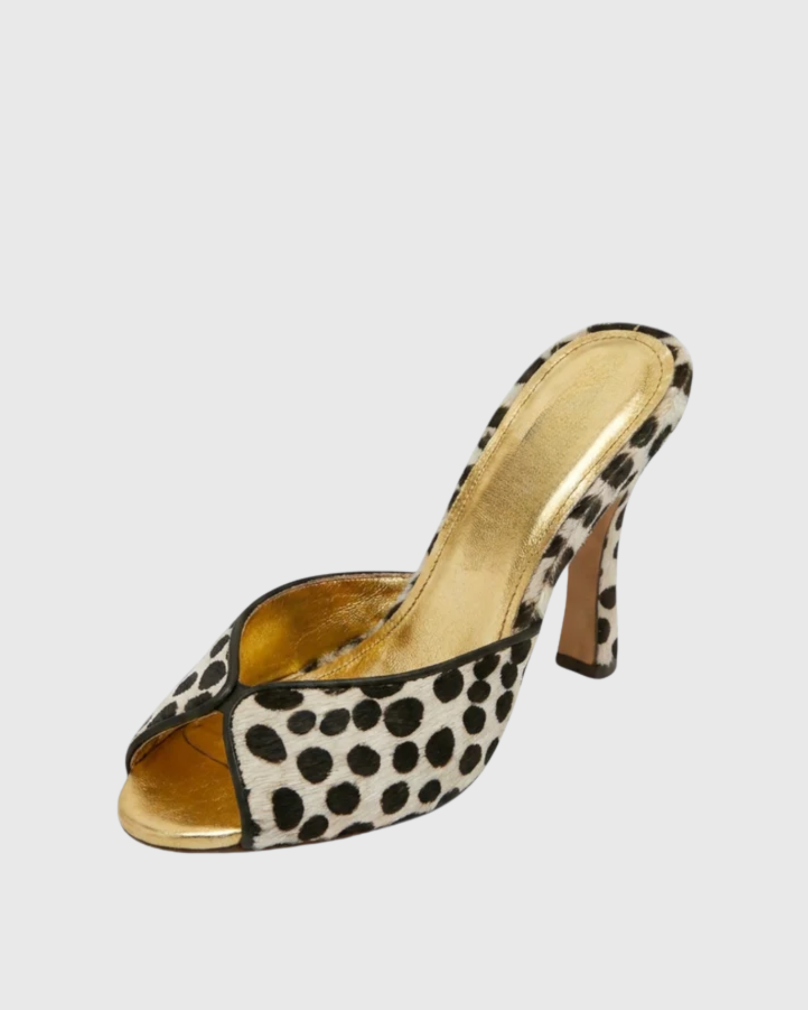 Kairi Leopard Print Peep Toe Mules In Yellow