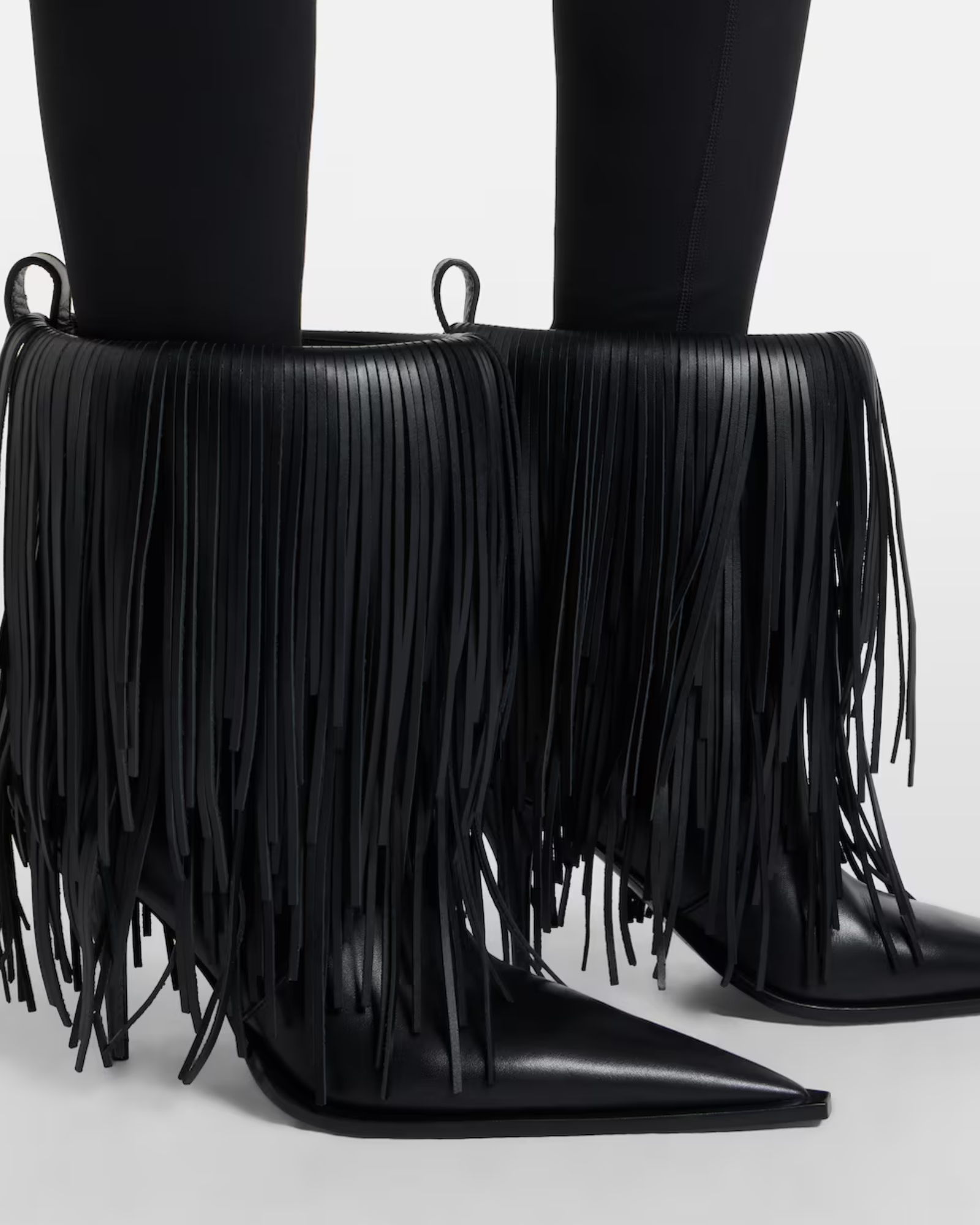 Najah Fringe Ankle Boots In Black