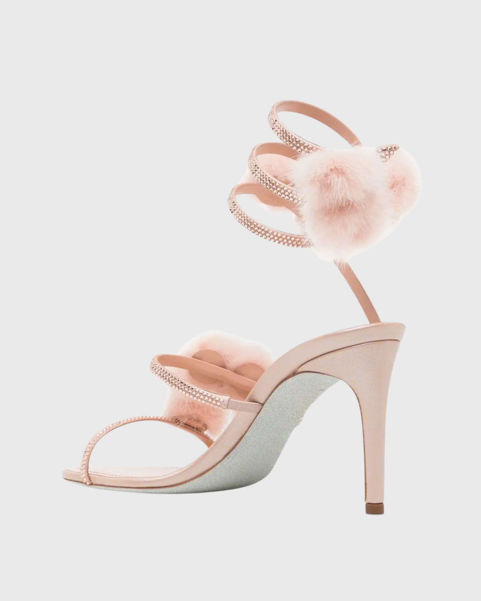 Najiba Feather Snake Sandals In Pink