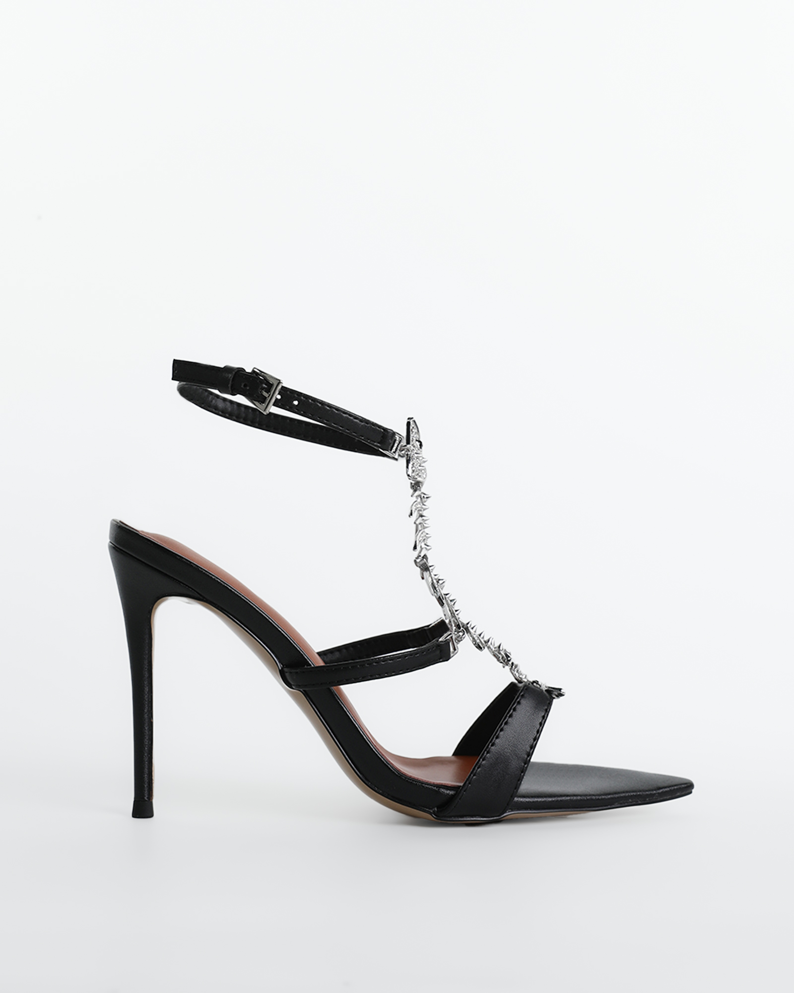 Pia Fish Bone Strap Sandals In Black