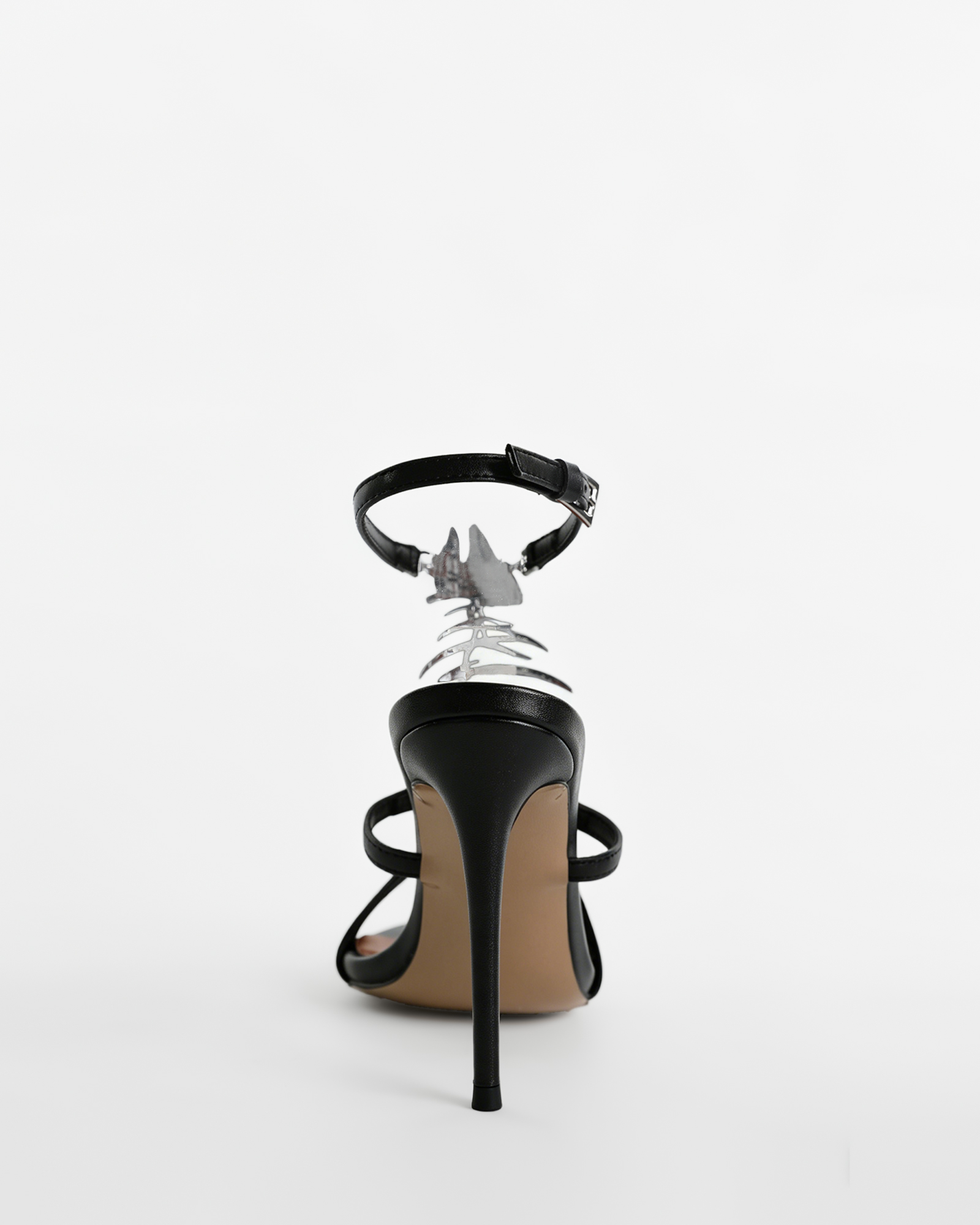 Pia Fish Bone Strap Sandals In Black