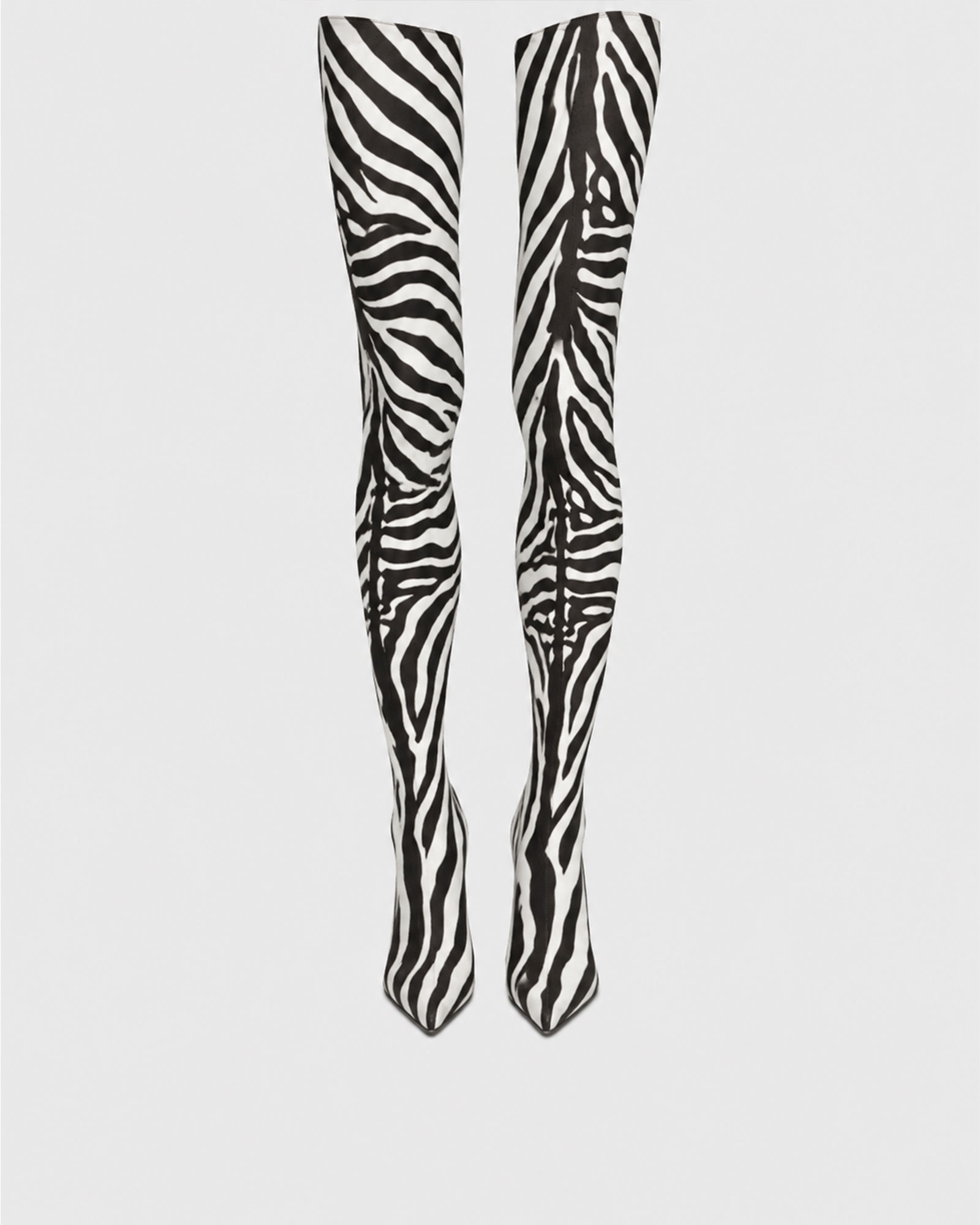Claretta Zebra Print Over The Knee Boots