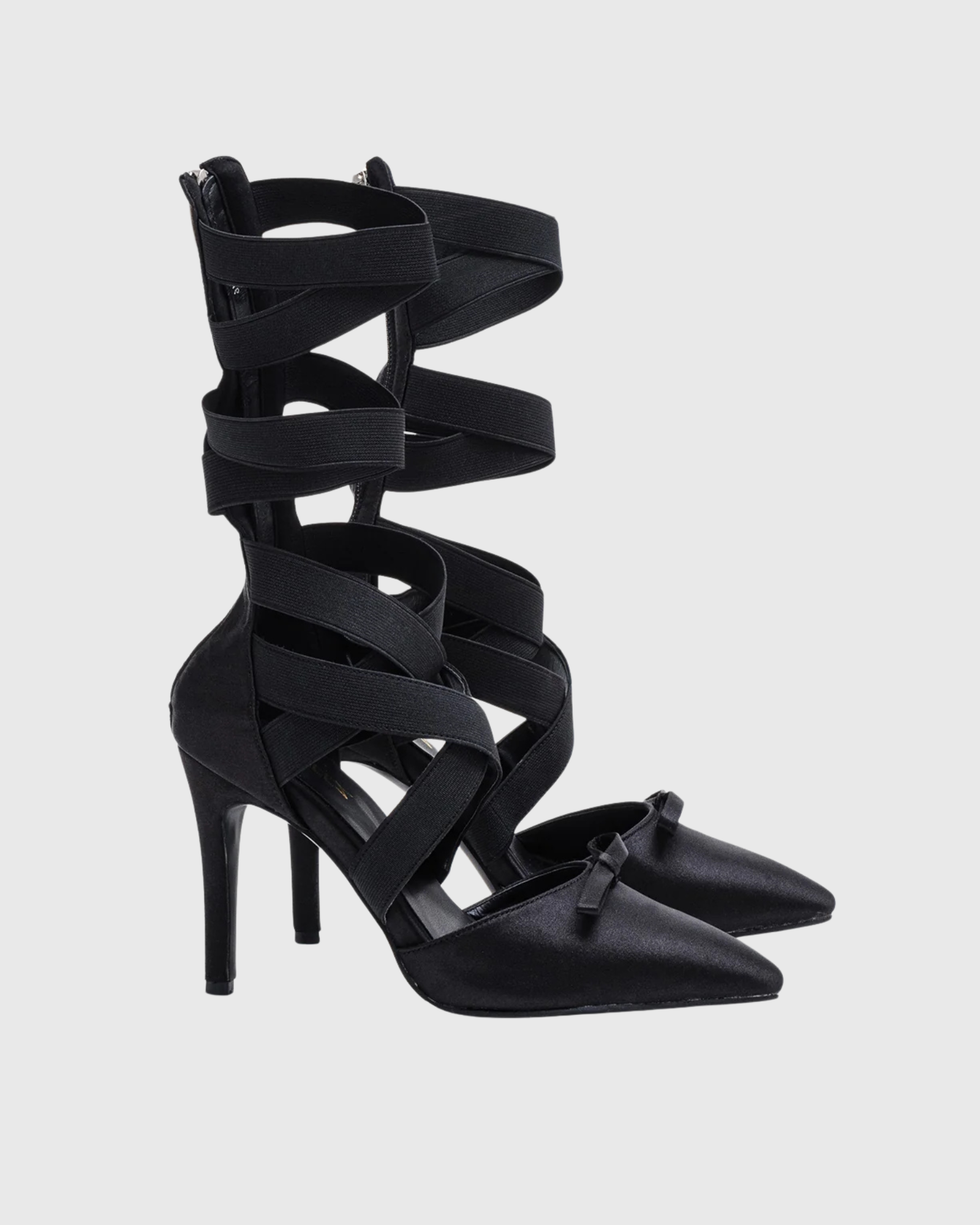 Ilanit Ribbon Gladiator Pumps In Black