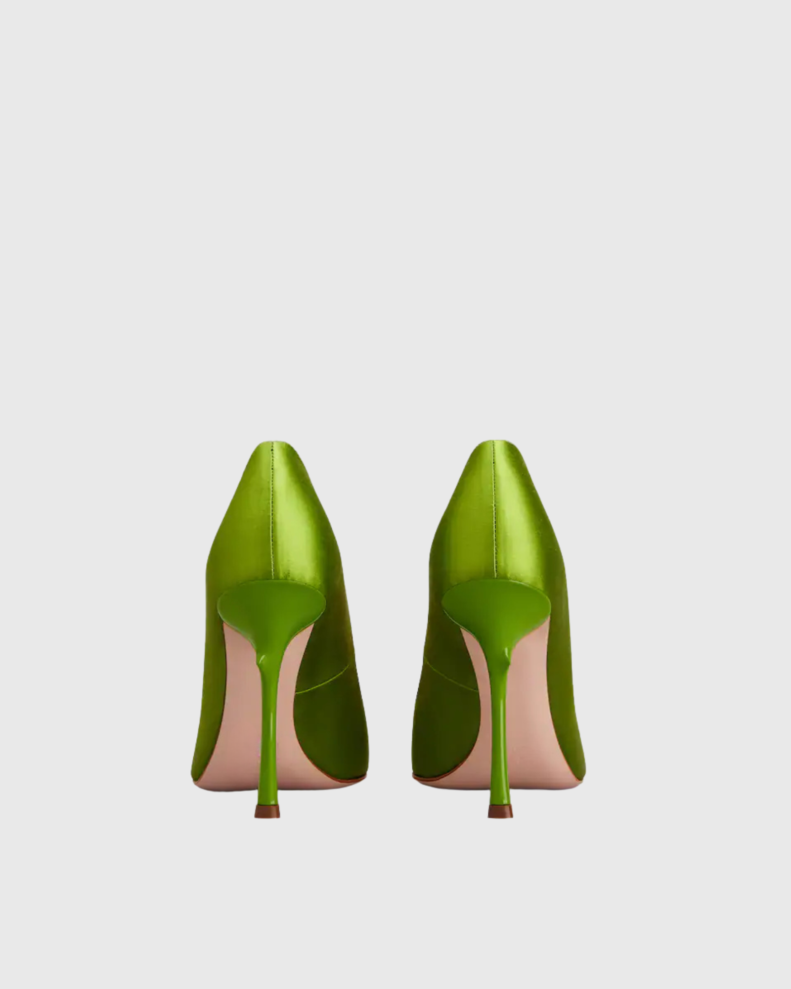 Sage Rose Satin Pumps In Green